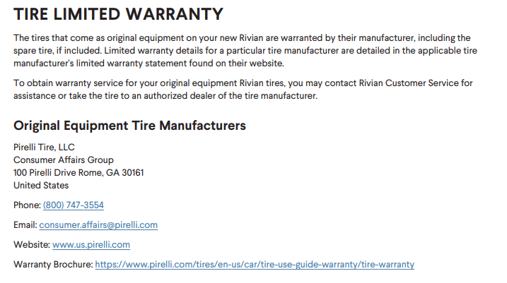 Rivian R1T R1S Great Tips on Tire Wear In Conserve Mode + OEM Warranty Coverage? 1691774424403