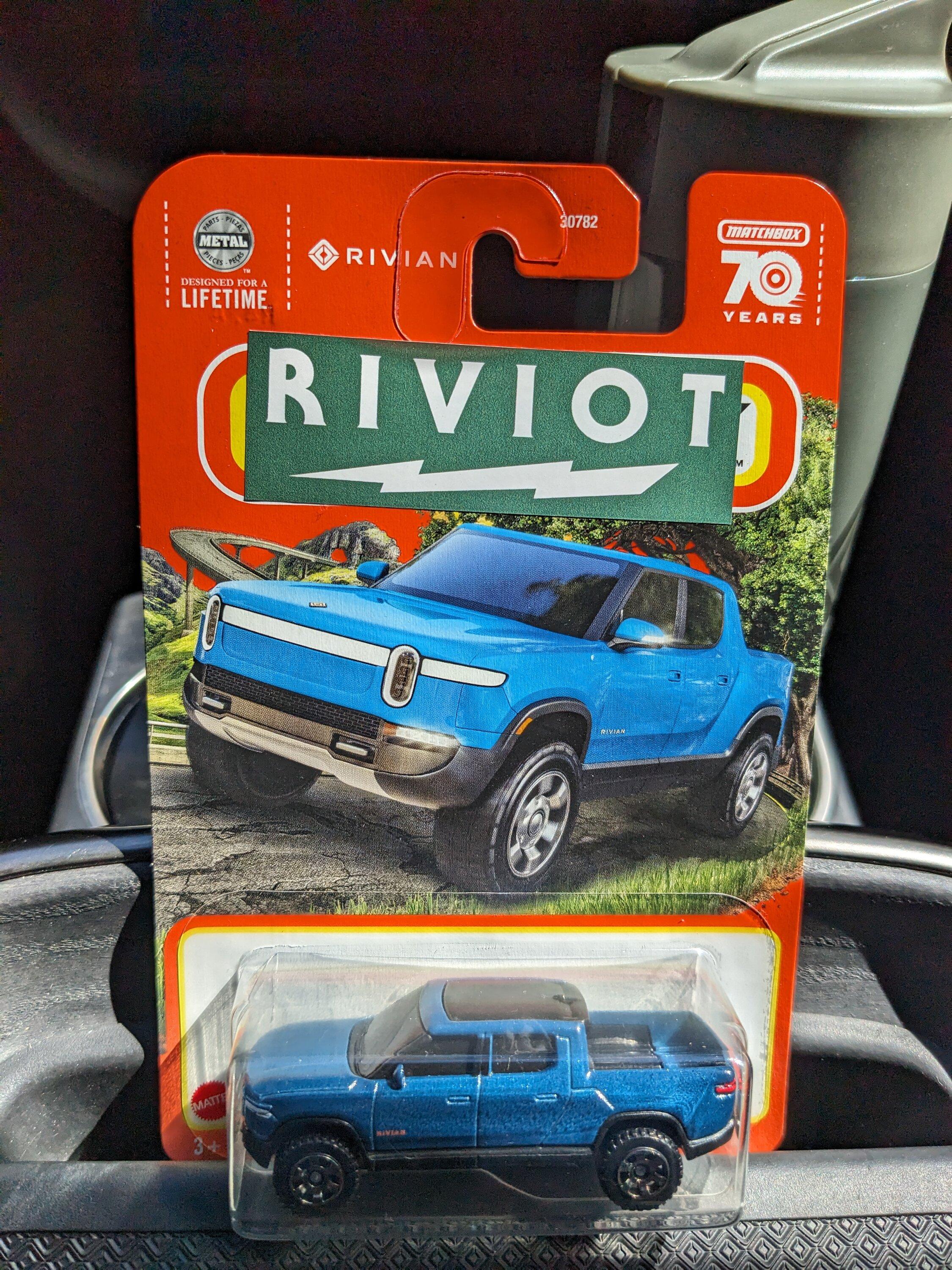 Rivian R1T R1S Matchbox Toy Rivian Placed on my Windshield PXL_20230811_220530075
