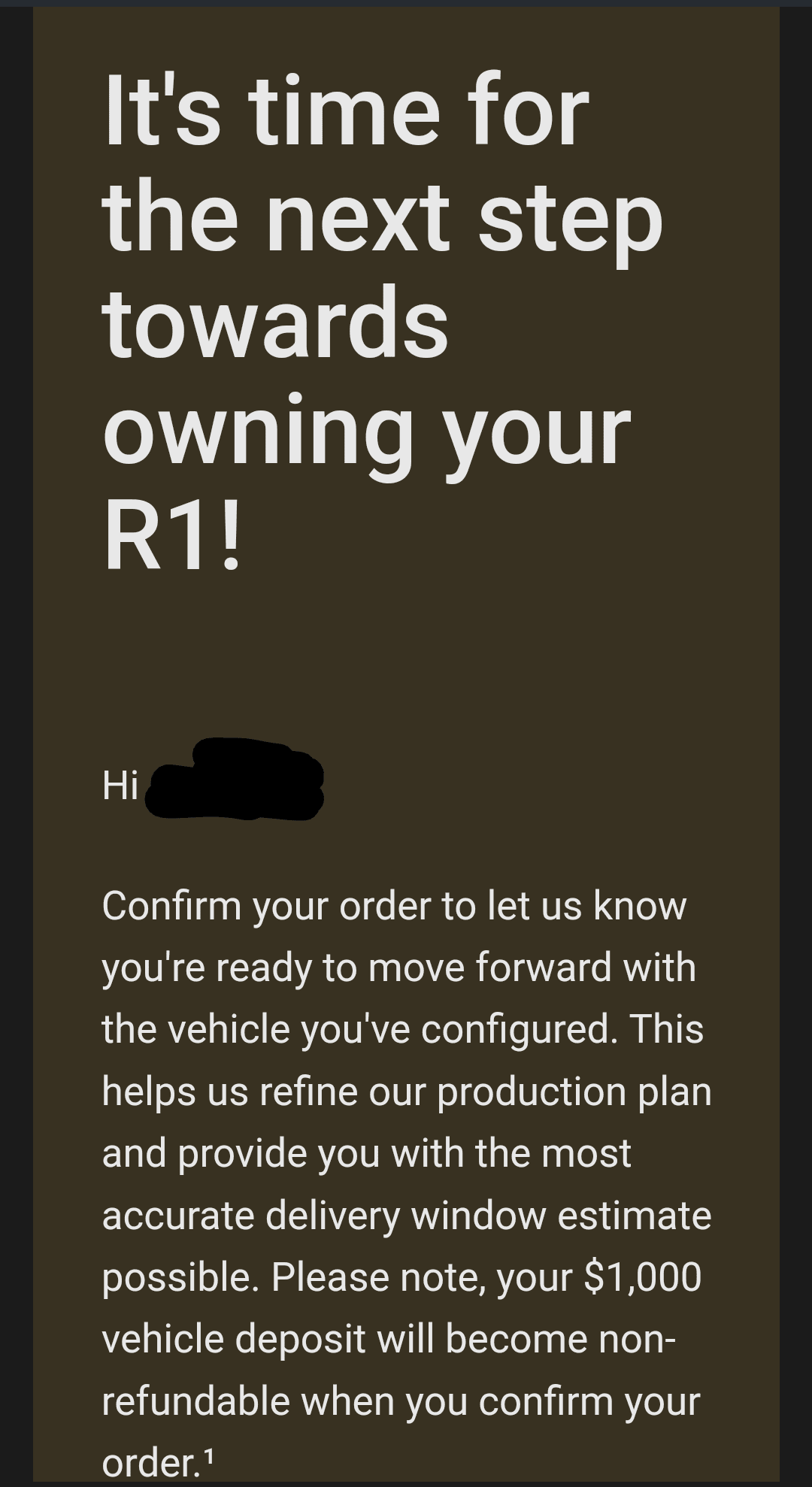 Rivian R1T R1S Delivery Window Update Screenshot_20230811-145856~2