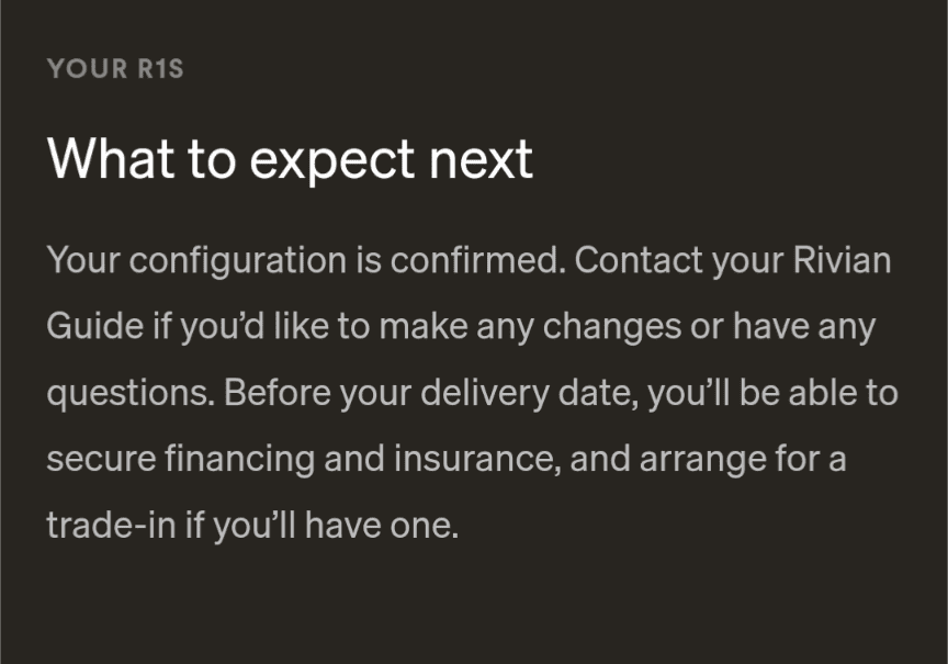 Rivian R1T R1S Confirm your config - "lose" your $1000 deposit Screenshot_20230813-080336