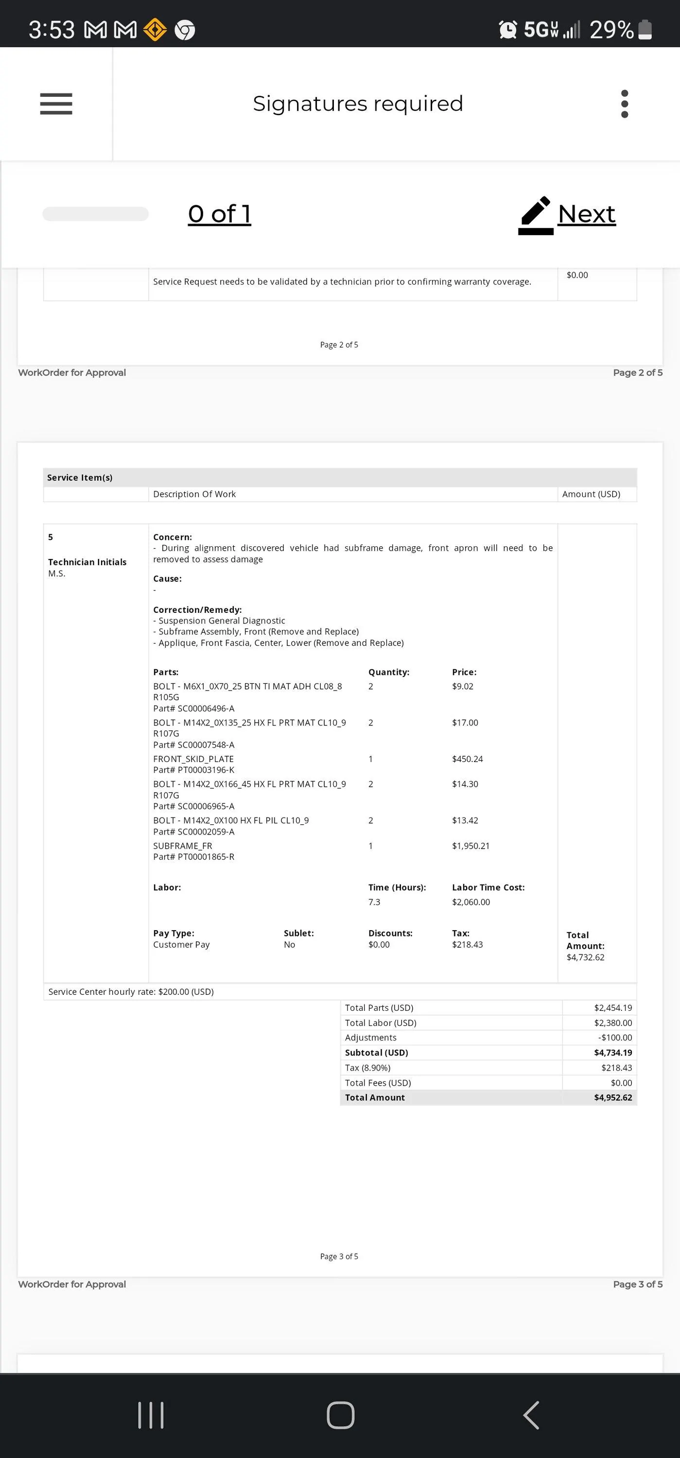Rivian R1T R1S PSA: Double Check Your Work Orders! Screenshot_20230816_155332_Chrom