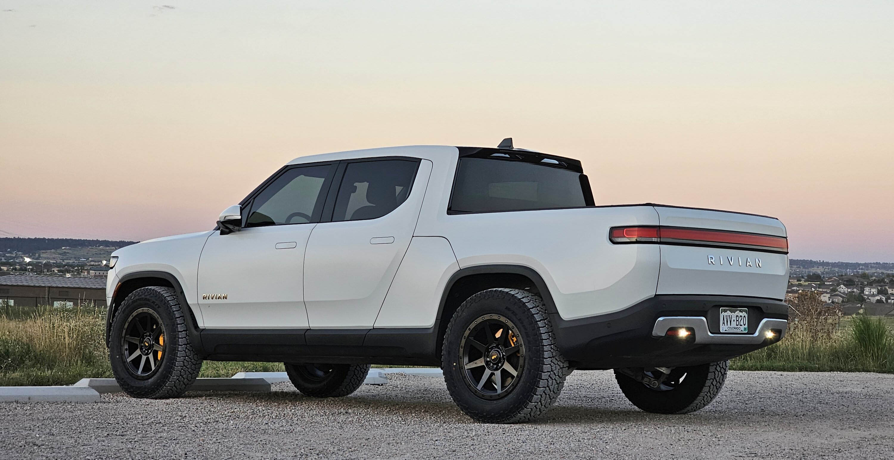 Rivian R1T R1S EV Sportline R800 Wheels + Falken WildPeak A/T3W Tires installed photos 20230815_195122