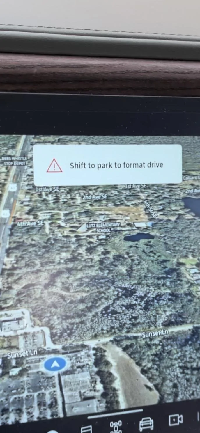 Rivian R1T R1S Shift to park to format drive. Anybody seeing this IMG_4544