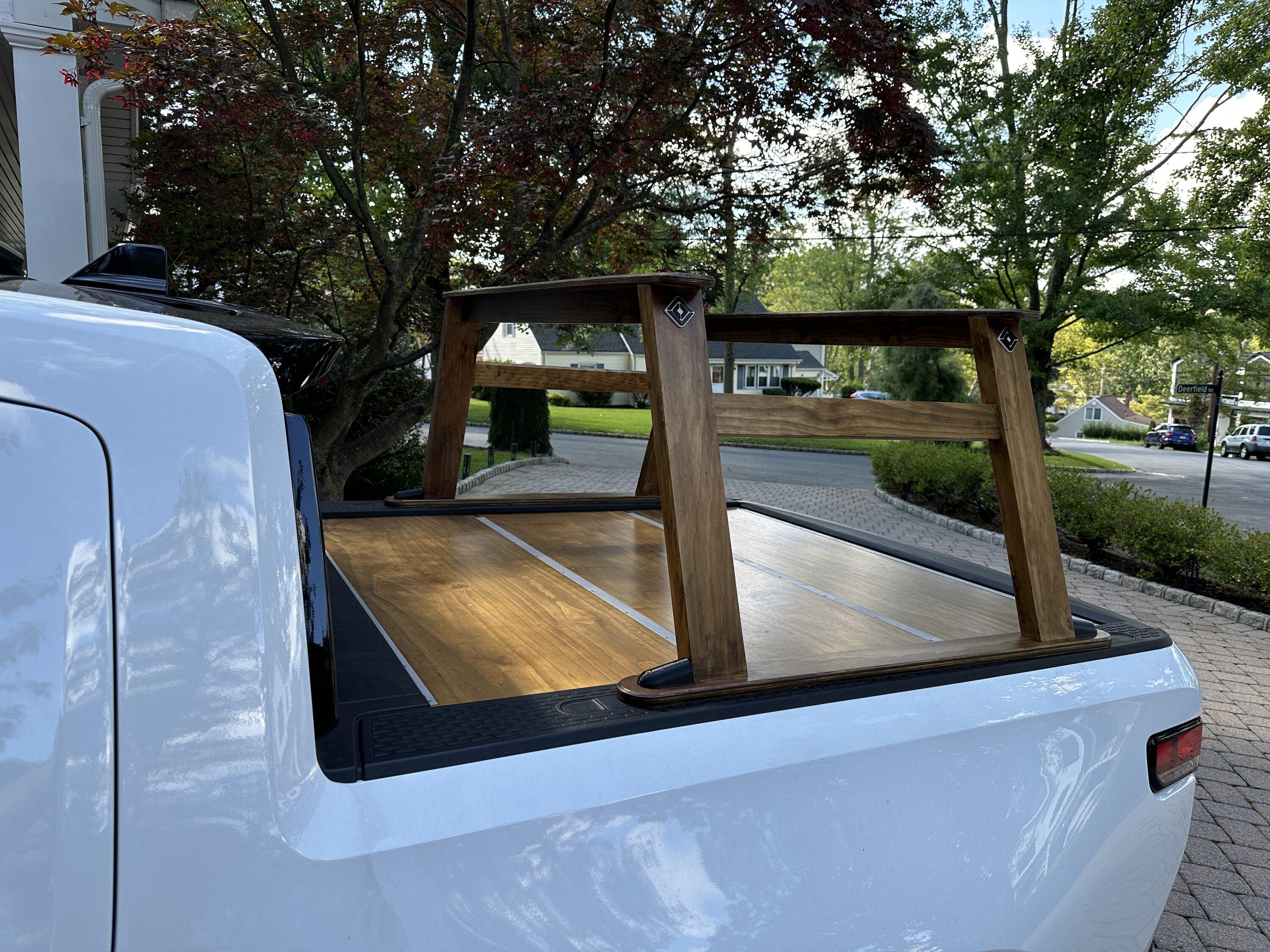Rivian R1T R1S DIY Ladder Rack using wood 20230818_194650410_iOS