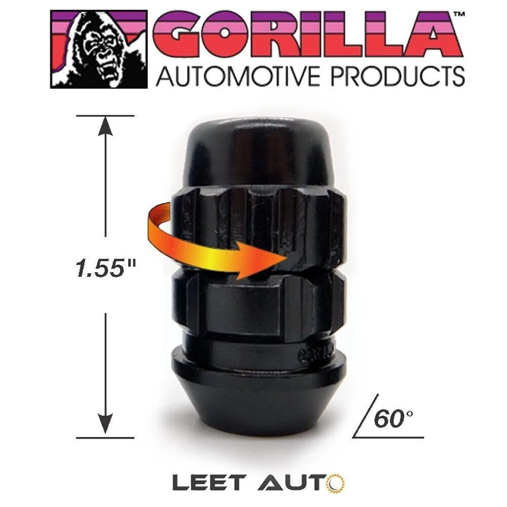 Rivian R1T R1S Gorilla X2 Wheel Locks, 14mm x 1.50, Bulge Acorn, Black, 14x1.5, 71641XBC IMG_3904