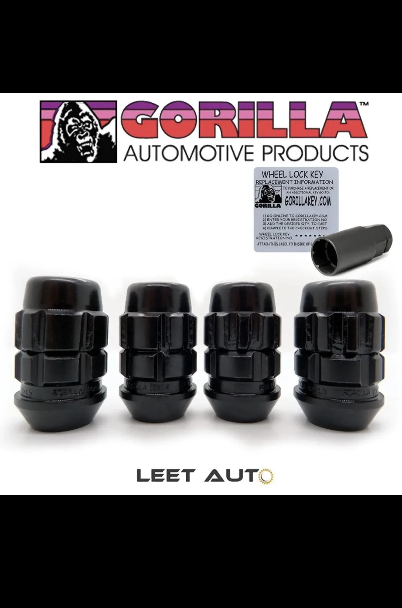 Rivian R1T R1S Gorilla X2 Wheel Locks, 14mm x 1.50, Bulge Acorn, Black, 14x1.5, 71641XBC IMG_3908