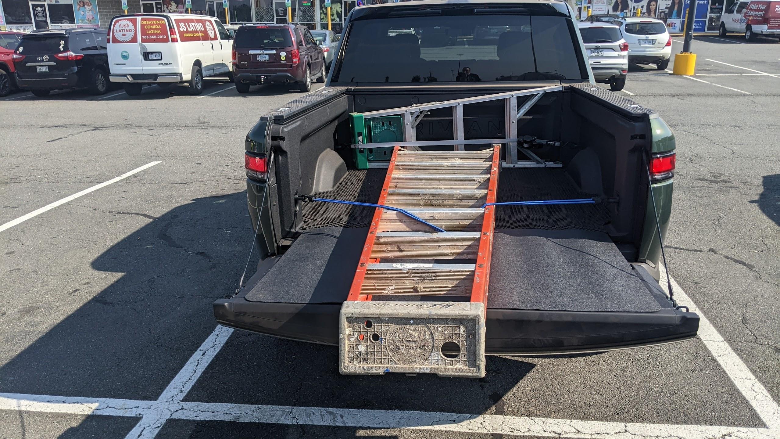 Rivian R1T R1S DIY Ladder Rack using wood 1692635201302