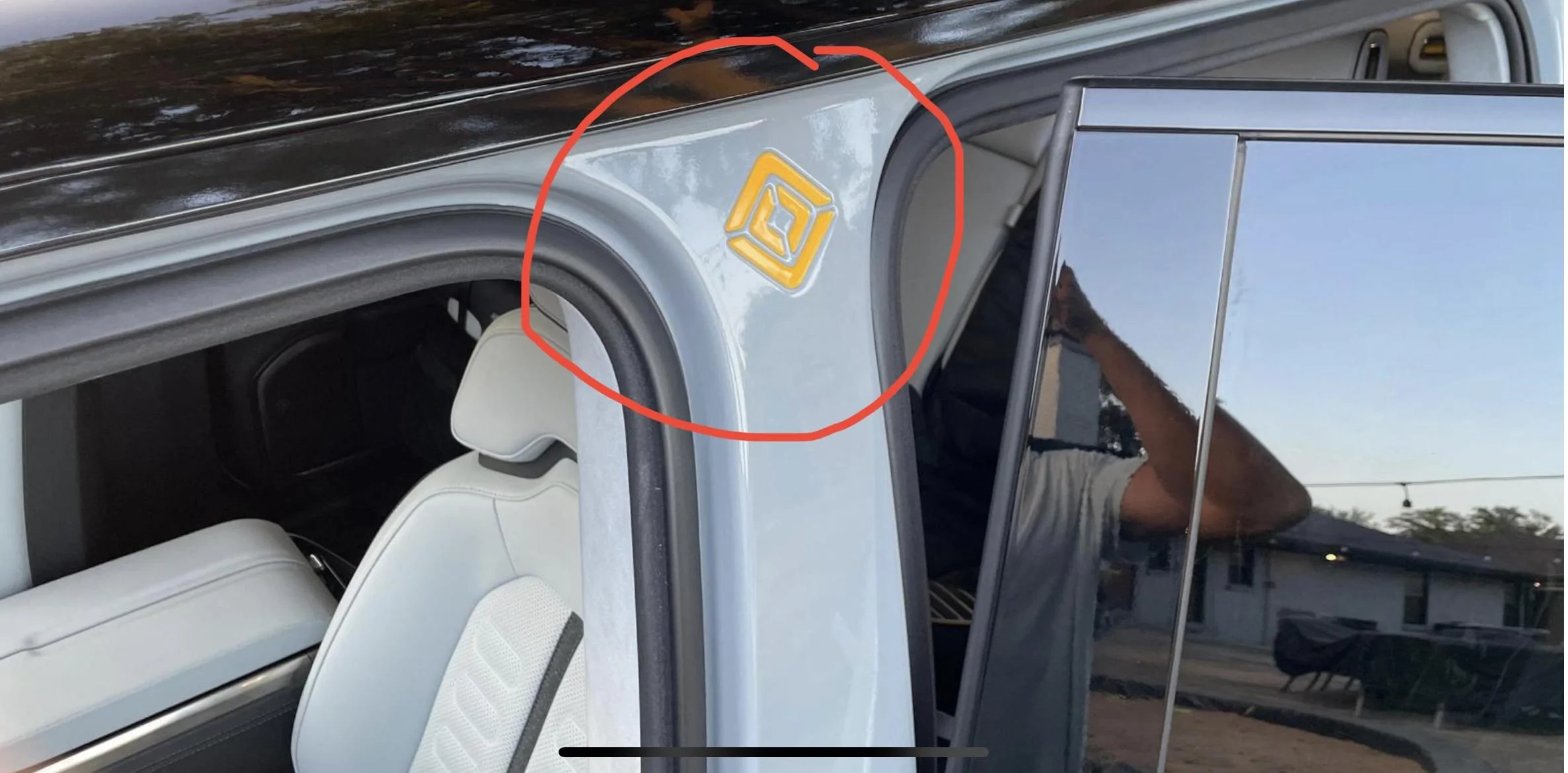 Rivian R1T R1S B Pillar Logo In Rivian Yellow? IMG_6066