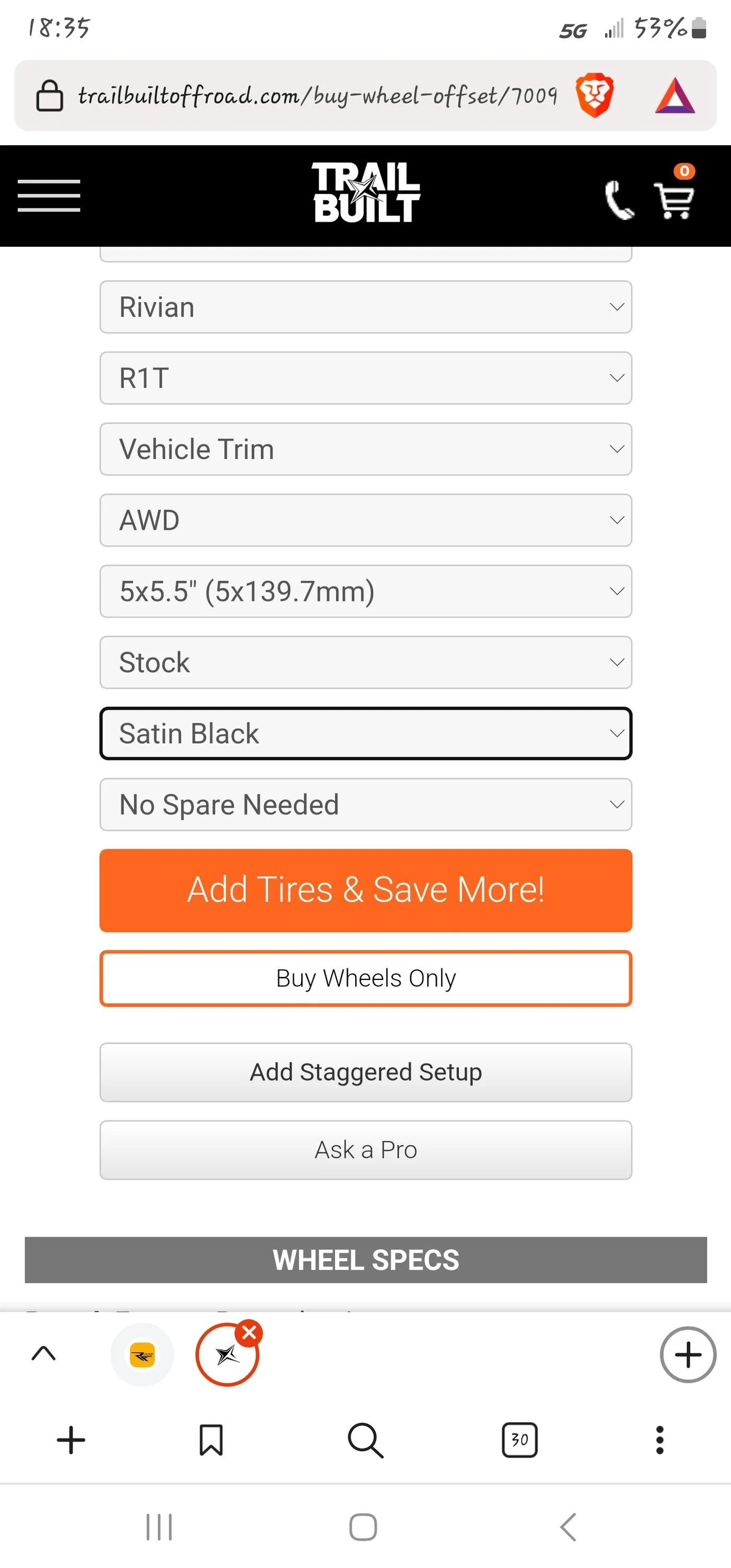 Rivian R1T R1S Affordable Winter Wheels Setup: Ram 2363 Screenshot_20230823_183547_Brav