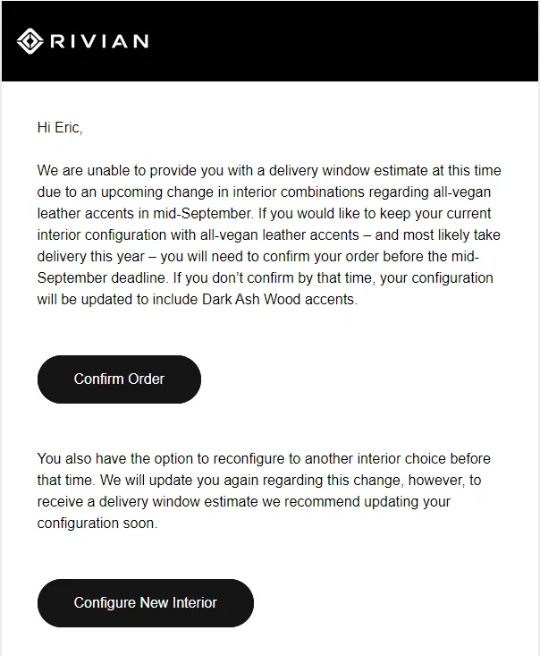 Rivian R1T R1S August delivery updates are in! What is your new estimated delivery window? 1692903707521