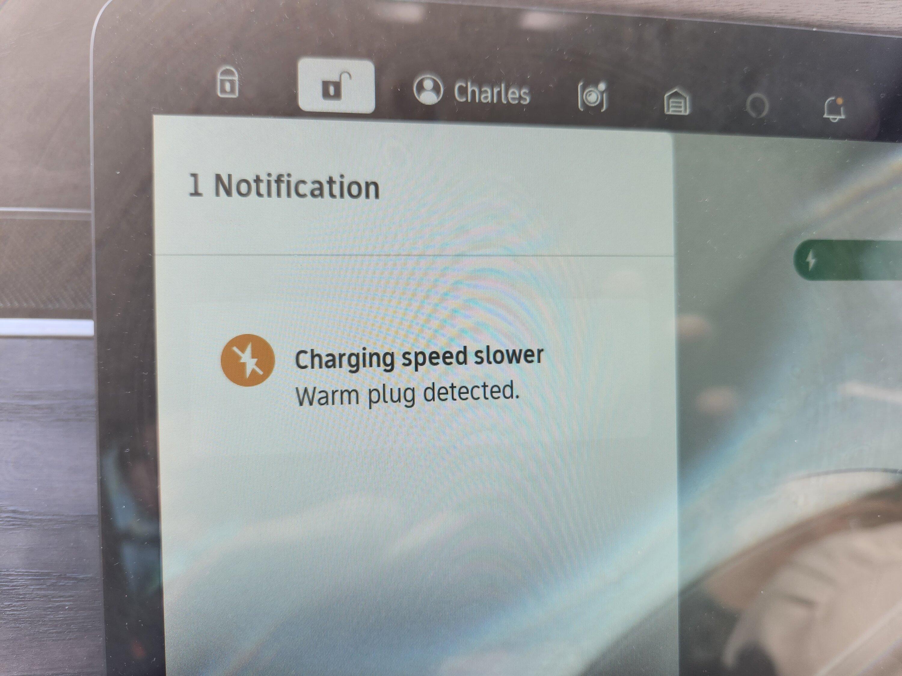 Rivian R1T R1S Warm plug detected, charging slower 20230824_175201