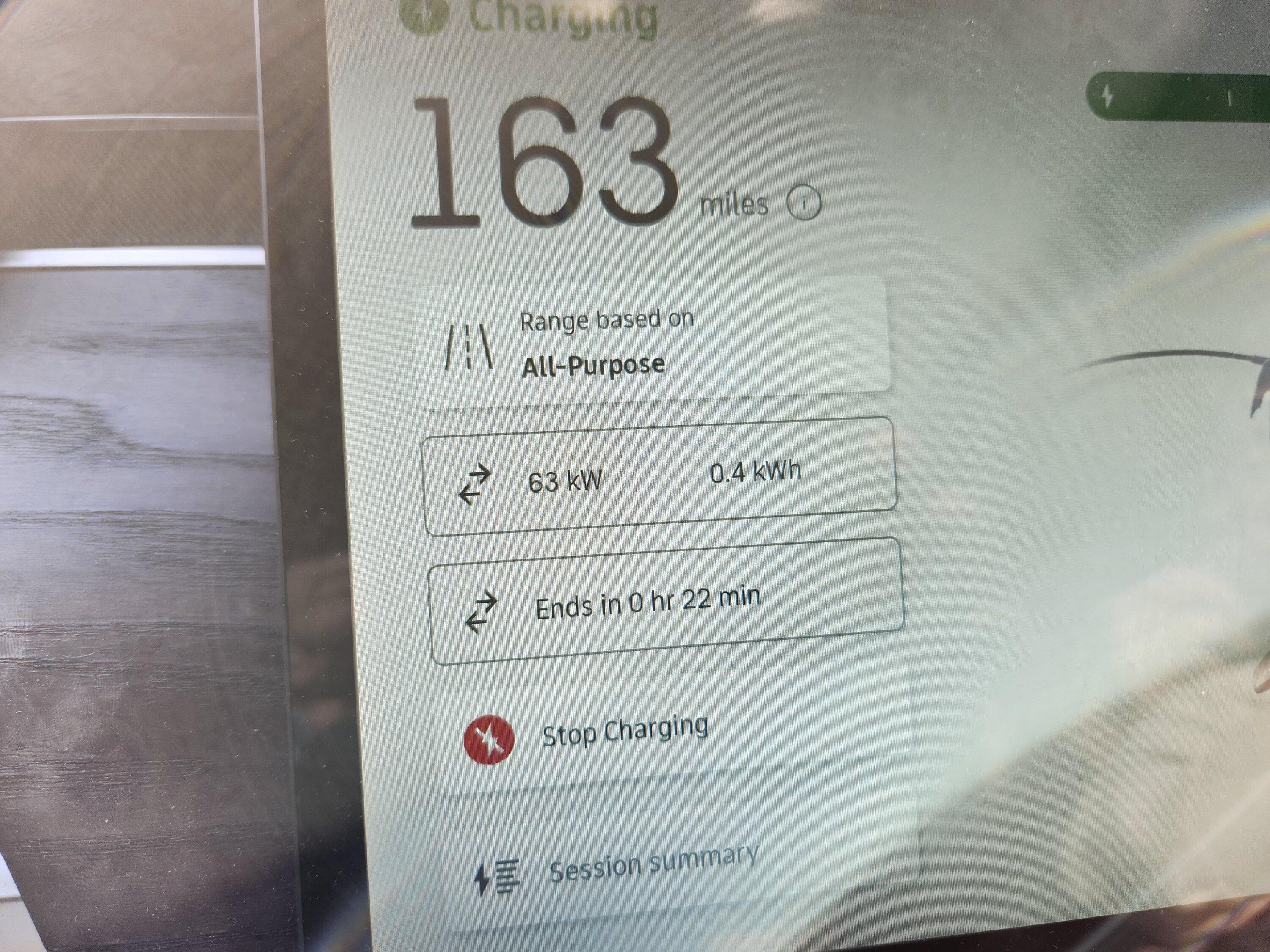 Rivian R1T R1S Warm plug detected, charging slower 20230824_175152
