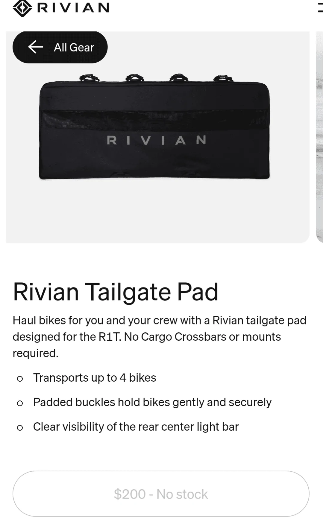 Rivian R1T R1S Gear Tunnel shaped Duffel Bag at the Gear Shop. Screenshot_20230825-150935