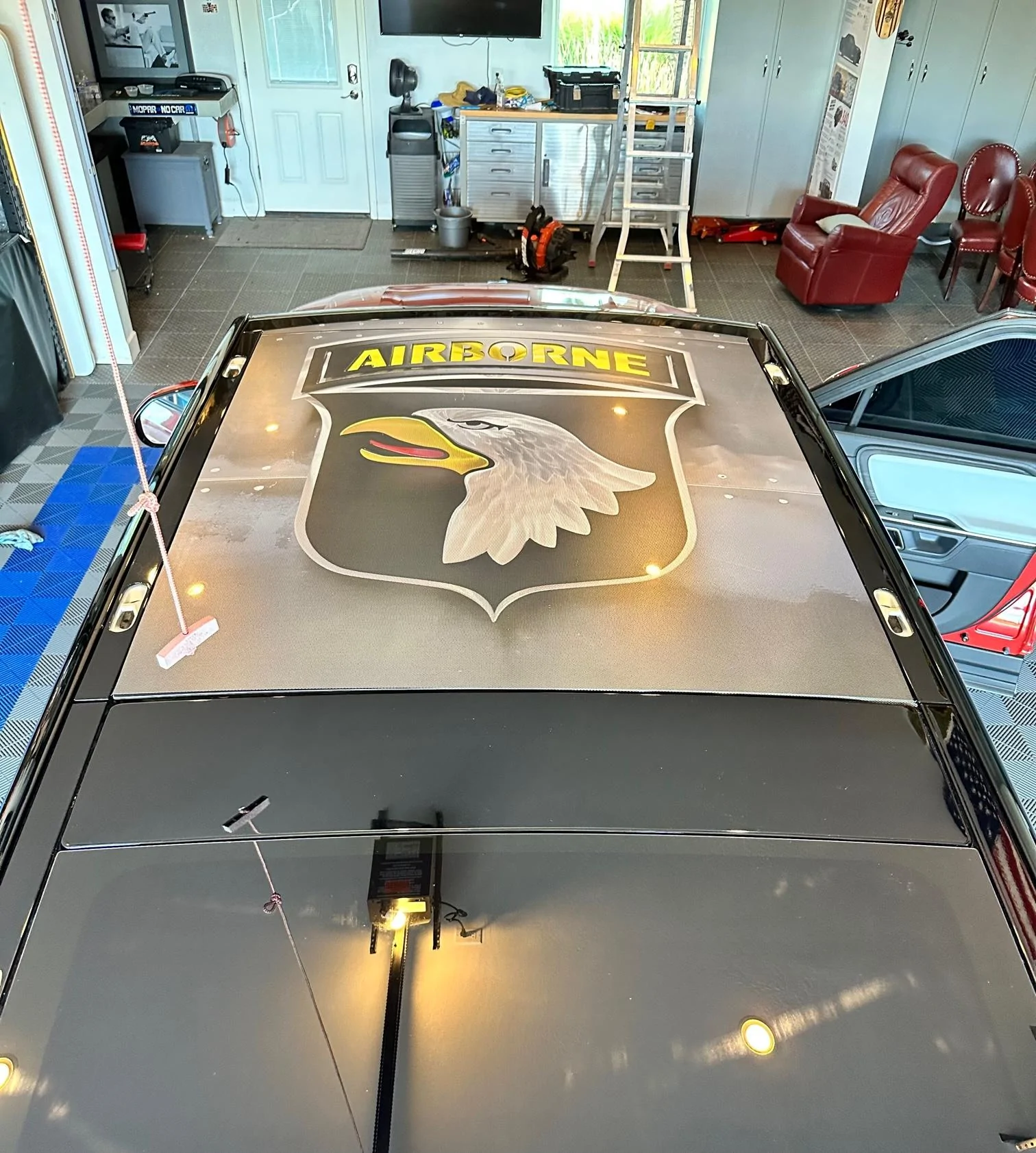 Rivian R1T R1S Keep the cabin cool in sunny / hot states with perforated vinyl on the roof IMG_4112