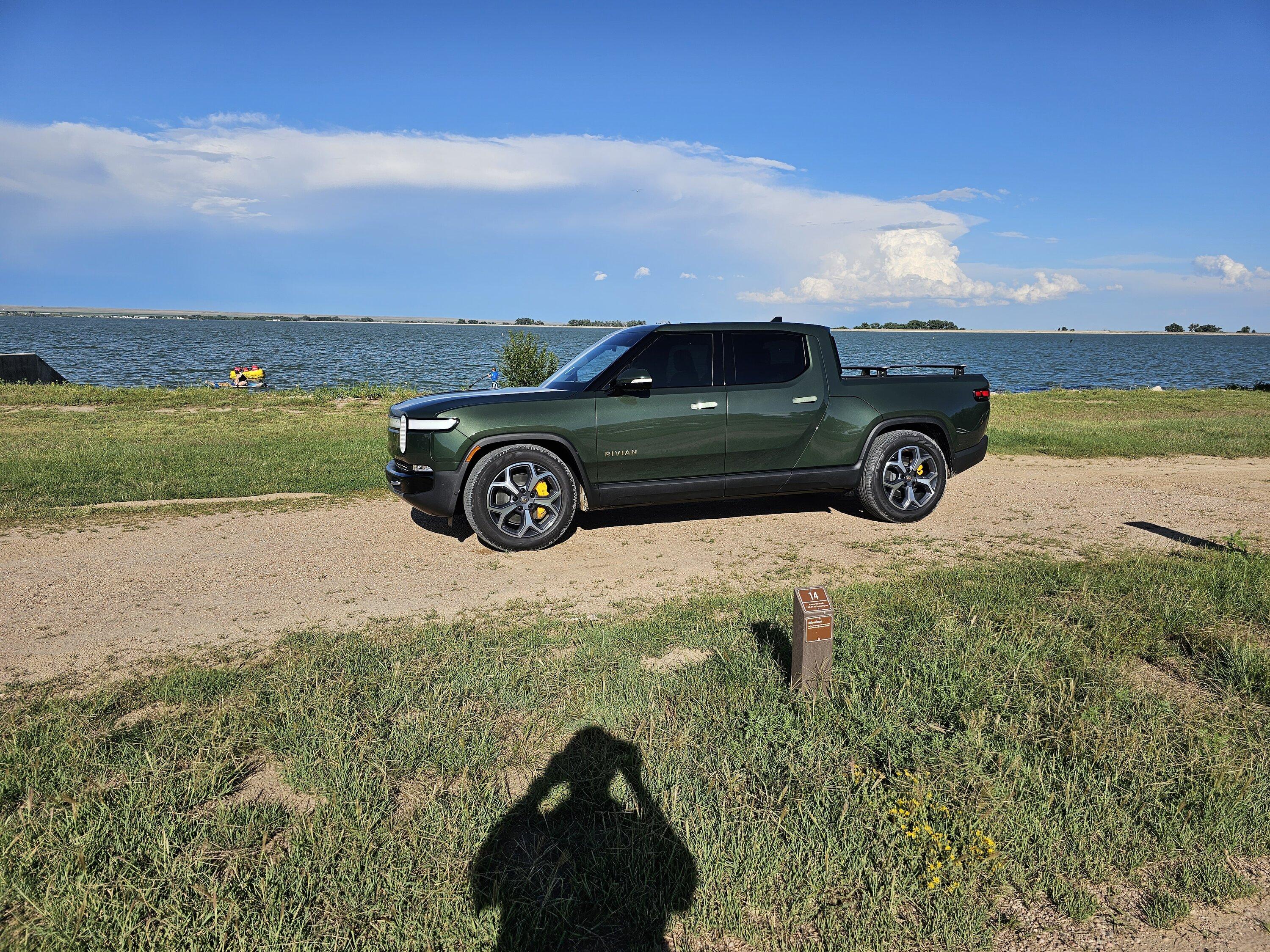 Rivian R1T R1S Rivian off roading photos -- post yours! At the lake