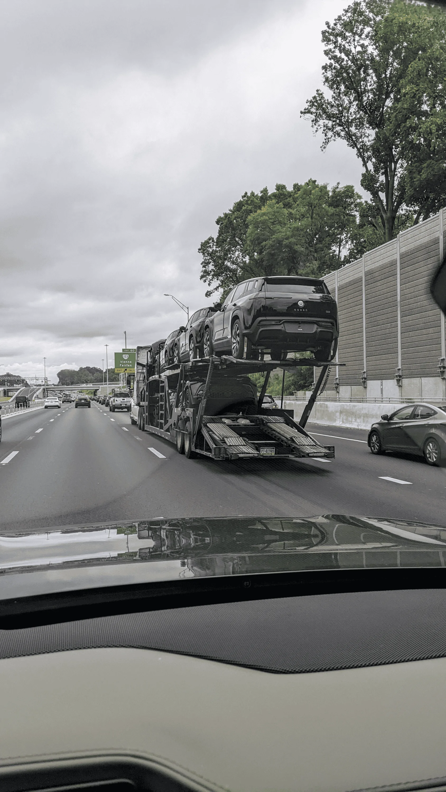 Rivian R1T R1S Truckload of Fisker Ocean's 1693269069913