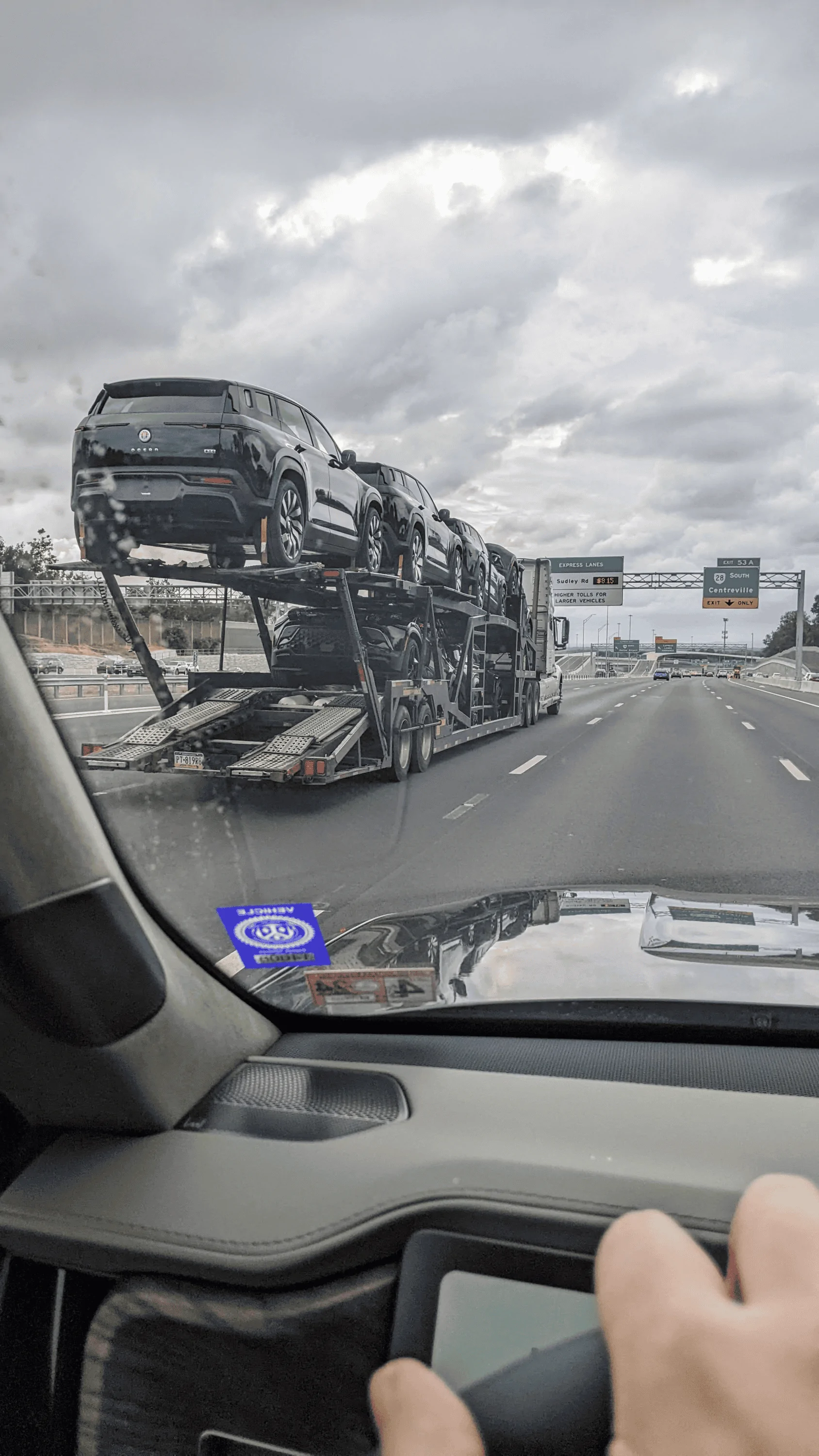 Rivian R1T R1S Truckload of Fisker Ocean's 1693269146172