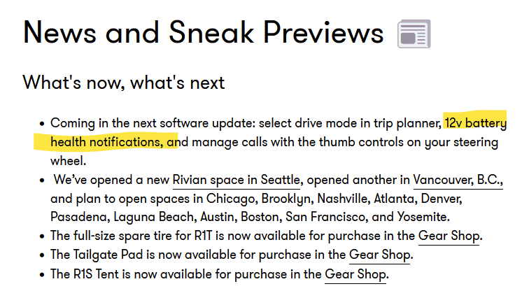 Rivian R1T R1S Software Update Coming: set drive mode in trip planner, 12v battery health notifications, manage calls with thumb on steering wheel 1693504861670