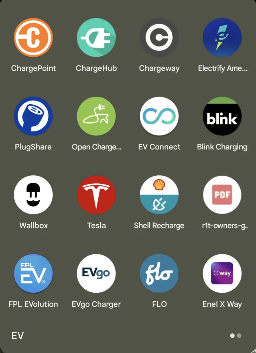 Rivian R1T R1S How Many Charging Apps Do You Have? Screenshot_20230906-093059