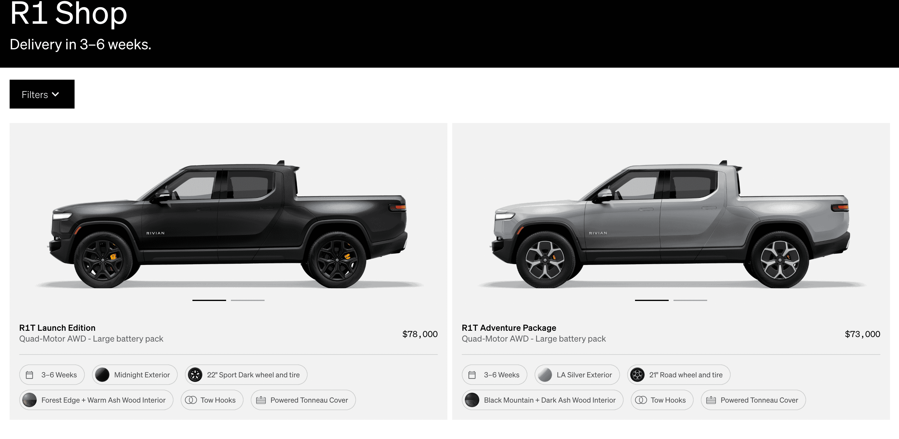 Rivian R1T R1S Discovered that R1T Powered Tonneau Available in Gear Shop Early 2024?! Screen Shot 2023-09-07 at 7.58.30 PM