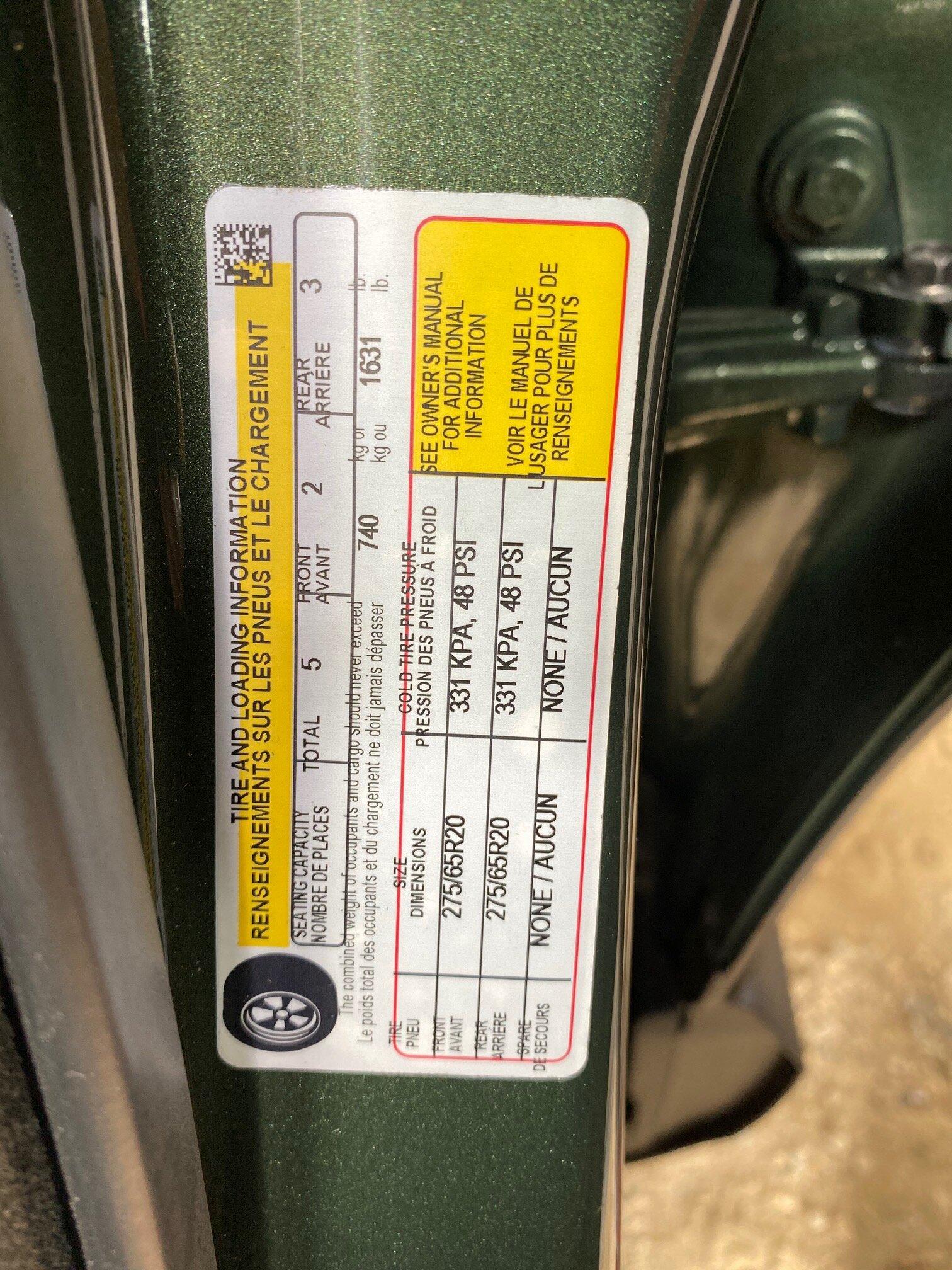 Rivian R1T R1S Compiled payload ratings for R1T (GVWR, GAWR, Payload Stickers) IMG_3189