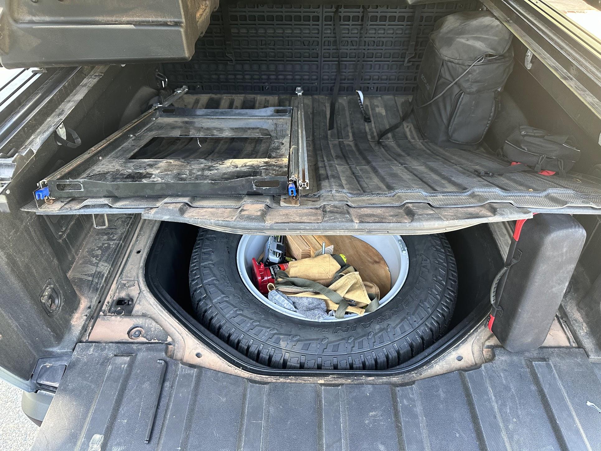 Rivian R1T R1S Rivian R1T No Drill Fridge Slide DIY Installation Walkthrough IMG_5237
