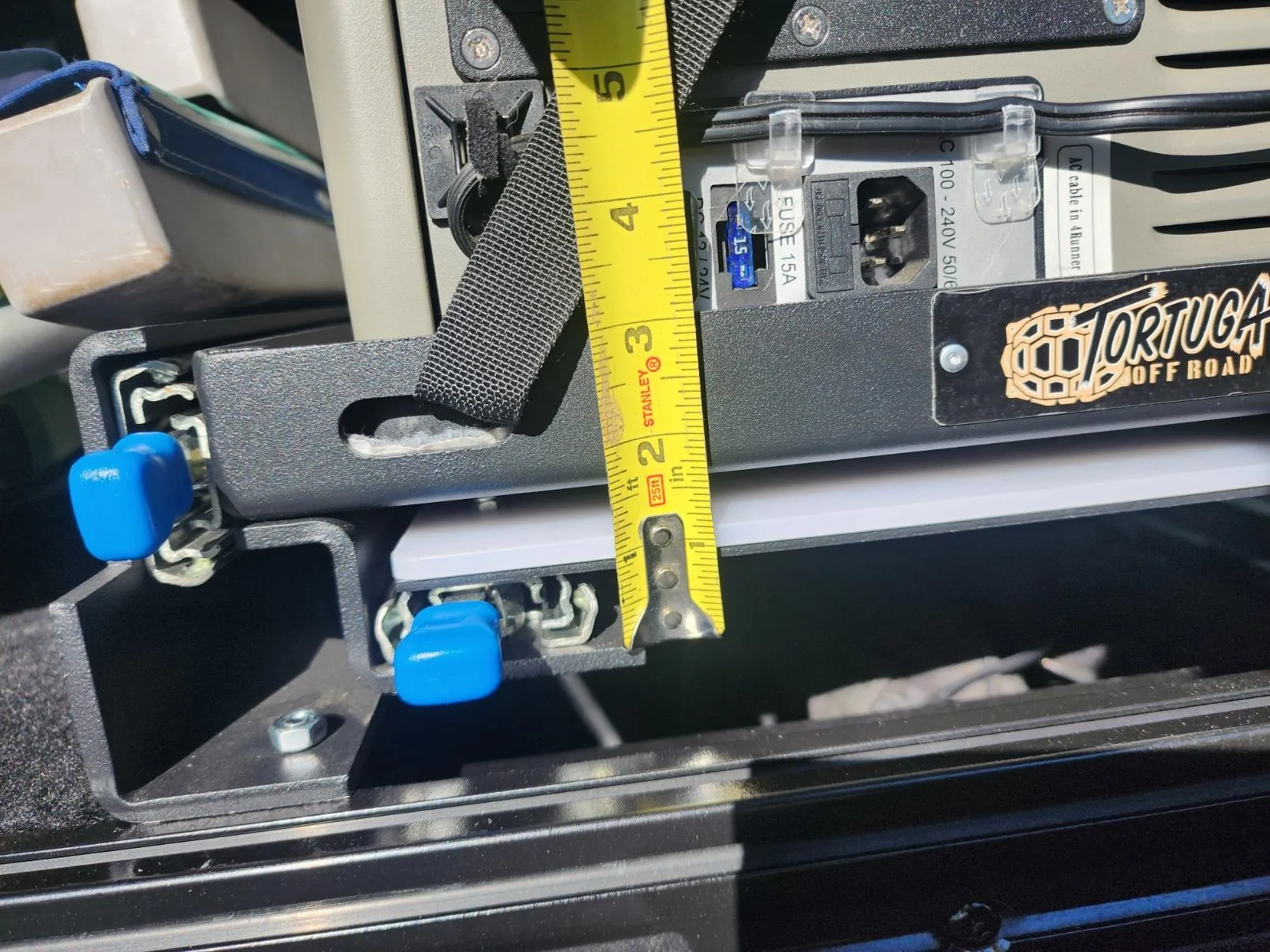 Rivian R1T R1S Fridge Slide for R1S Cargo Area Install (could maybe work for induction burner camp kitchen too?) 20230909_093808