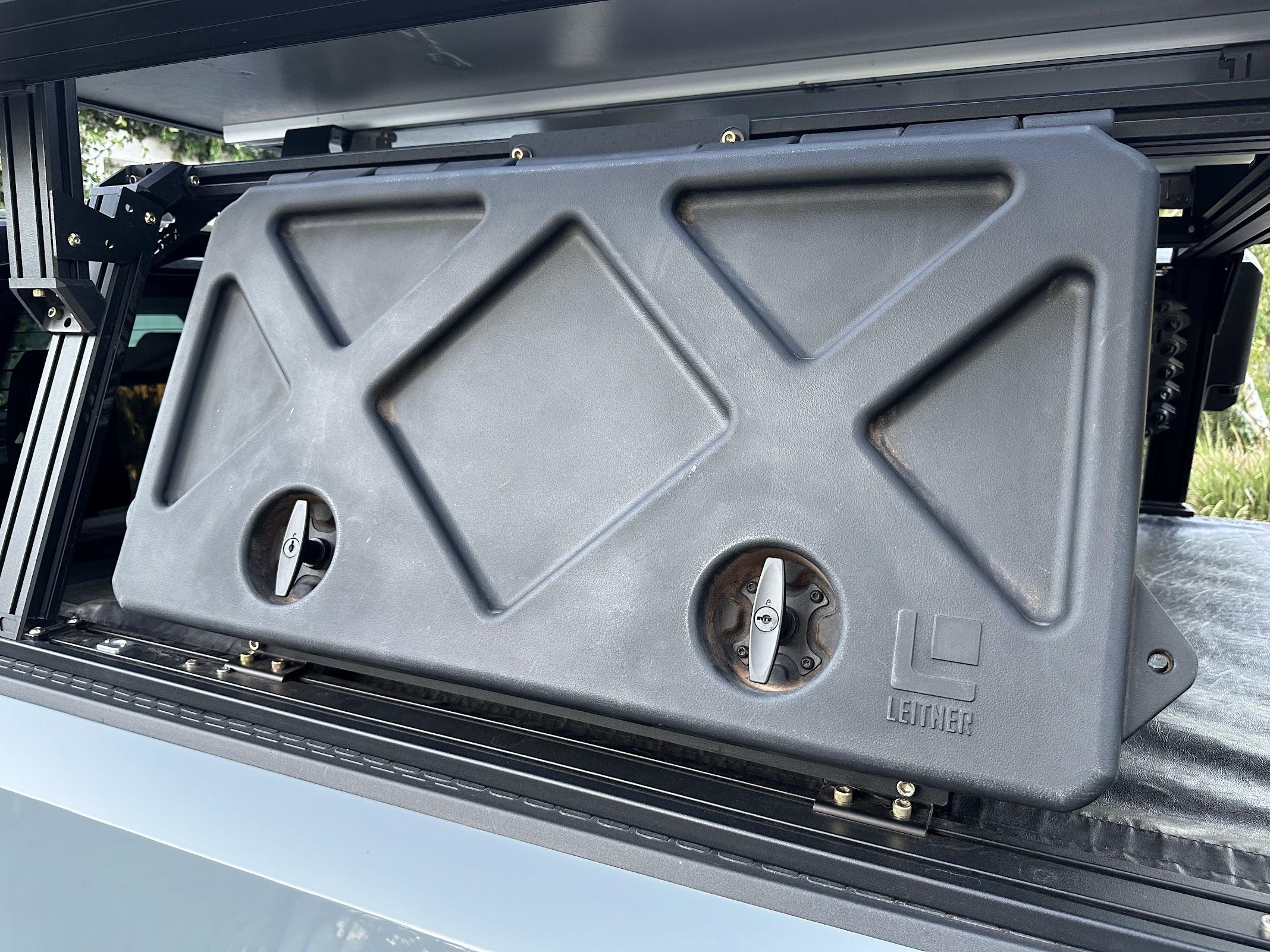 Rivian R1T R1S Rivian R1T No Drill Fridge Slide DIY Installation Walkthrough IMG_5258