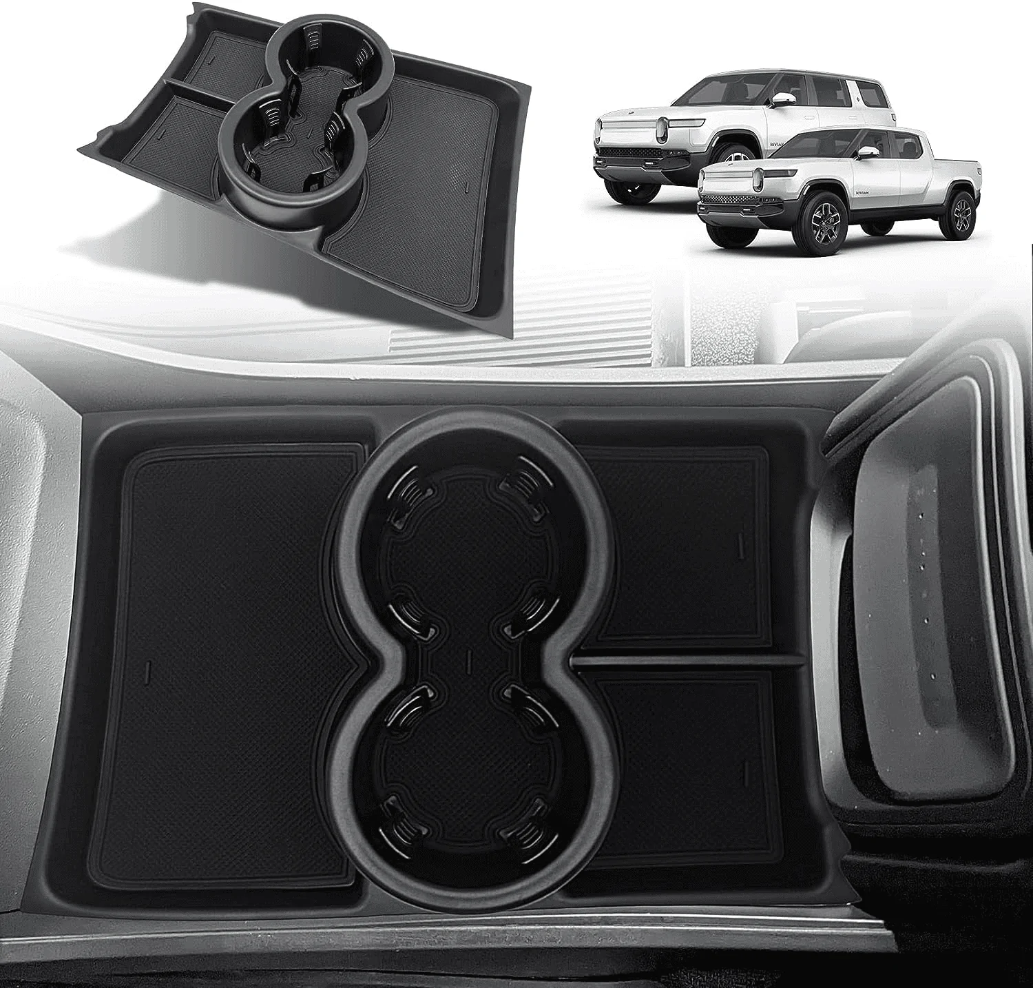 Rivian R1T R1S Lower center console accessory ideas - Defender style 1694465081551
