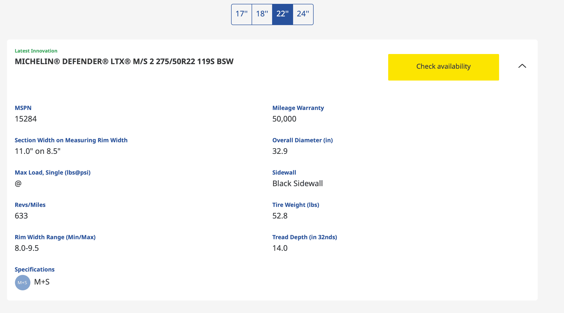 Rivian R1T R1S 22" Michelin Tires @ Costco for under $2K installed (compatible with Rivian 22" factory wheels) Screenshot 2023-09-12 at 13.06.25