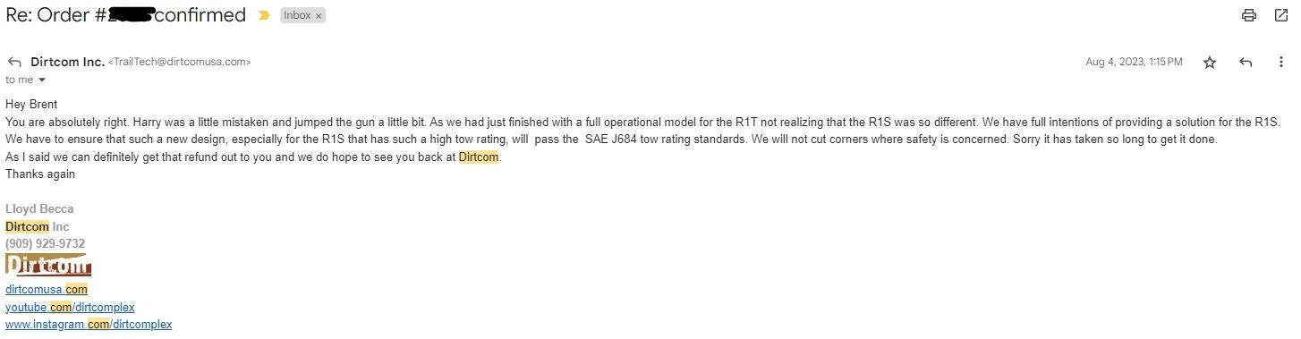 Rivian R1T R1S R1S Spare tire hitch mount options? dirtcom email