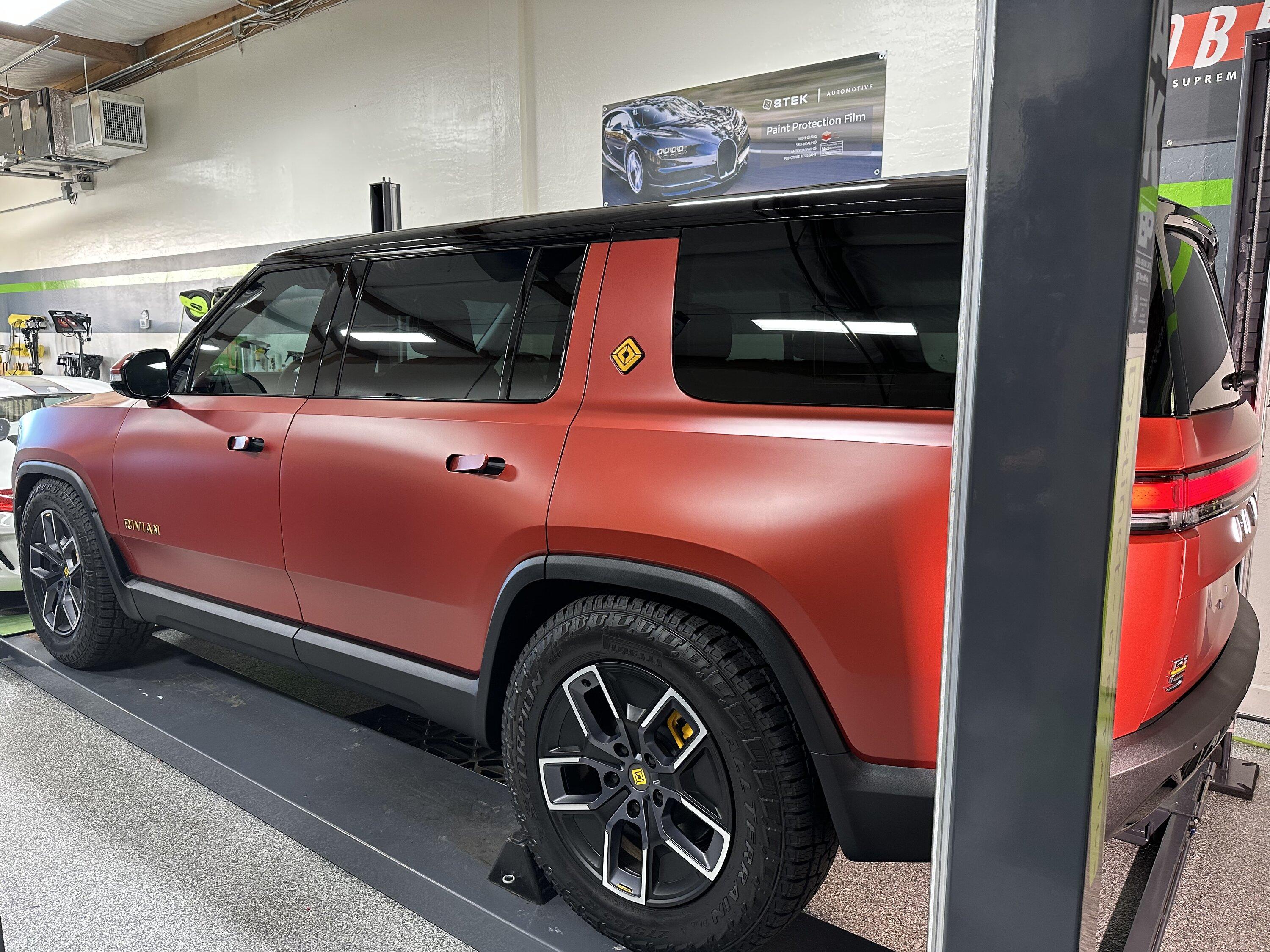 Rivian R1T R1S My Red Canyon R1S in PPF Stealth Wrap IMG_3277