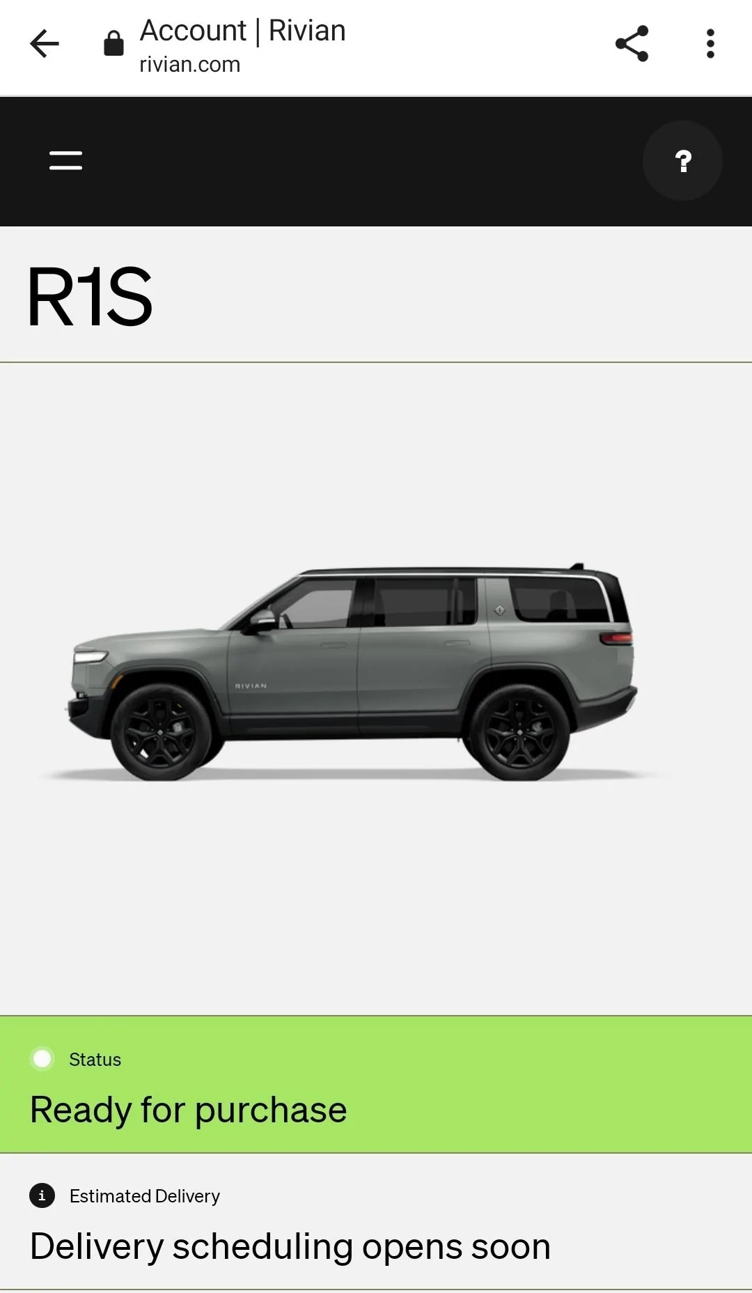 Rivian R1T R1S Dual Motor R1S VIN Assigned Screenshot_20230916_084256_Chrom