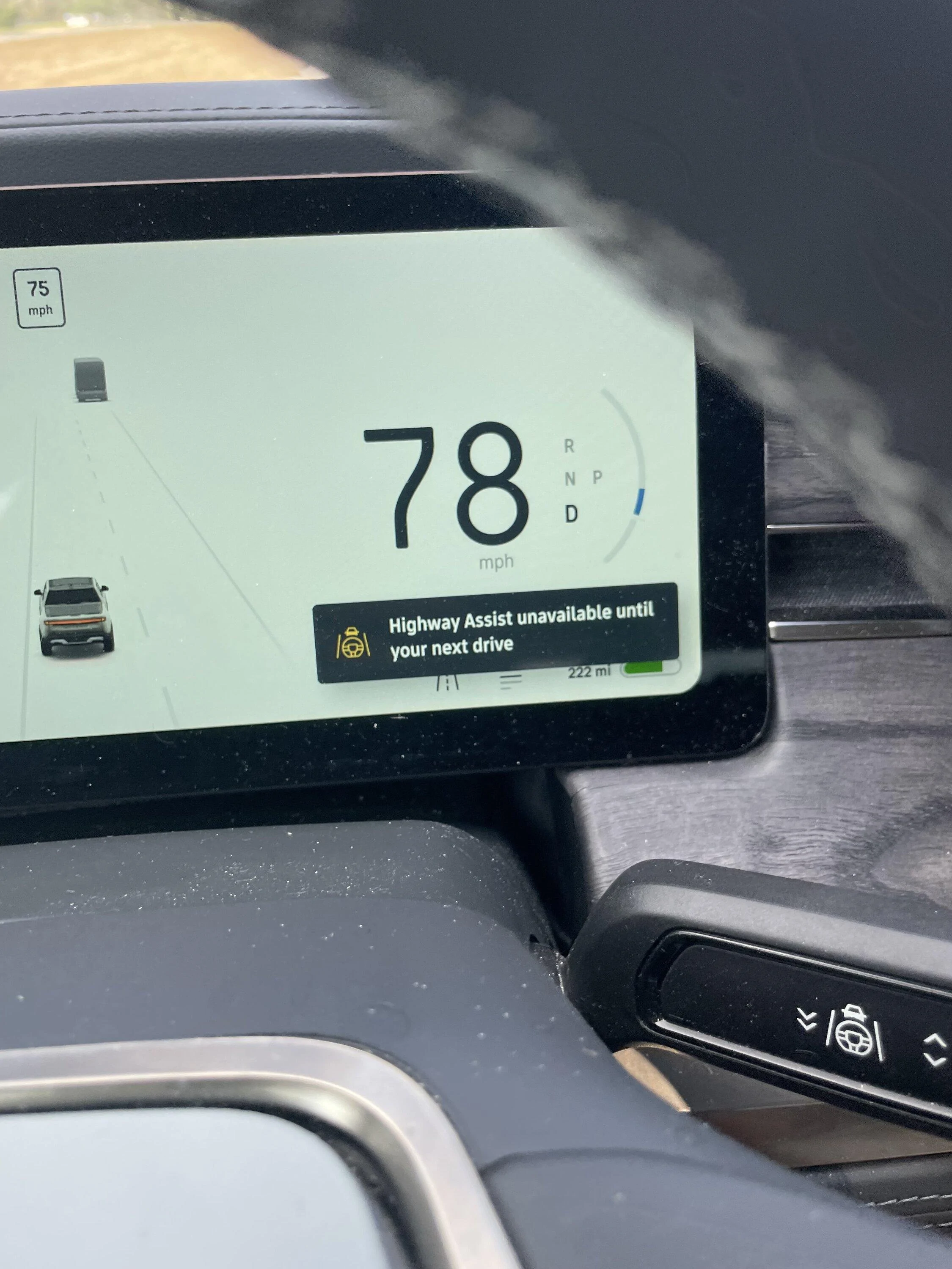 Rivian R1T R1S Driver+ disengaging... "Highway Assist Unavailable Until Your Next Drive" IMG_0670