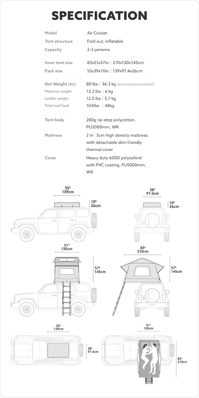 Rivian R1T R1S New Air Cruiser RTT 1695054466025