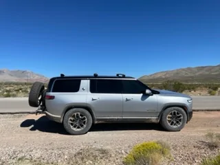 Rivian R1T R1S Rigid Armor hitch spare tire carrier for R1S -- installed photos & review IMG_3827
