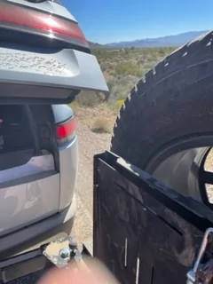 Rivian R1T R1S Rigid Armor hitch spare tire carrier for R1S -- installed photos & review IMG_3814