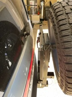 Rivian R1T R1S Rigid Armor hitch spare tire carrier for R1S -- installed photos & review IMG_3829