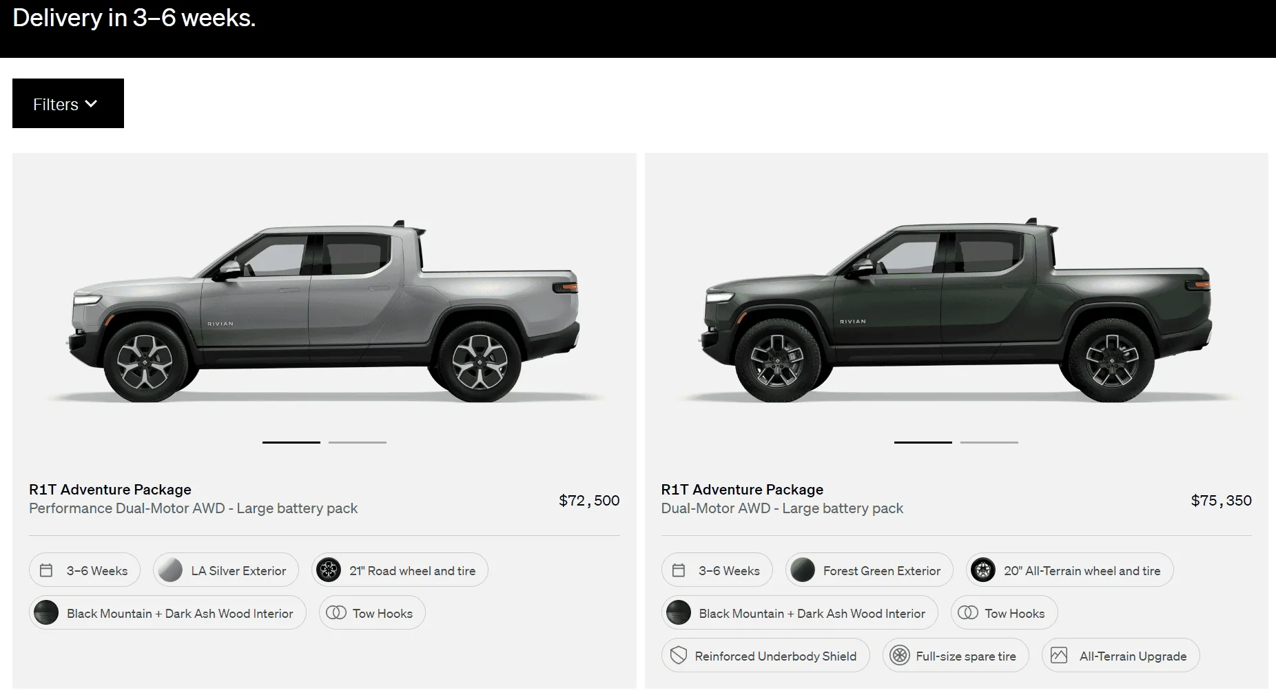 Rivian R1T R1S Multiple Dual Motor R1Ts available in the R1 Shop! (Delivery in 3-6 weeks) r1t