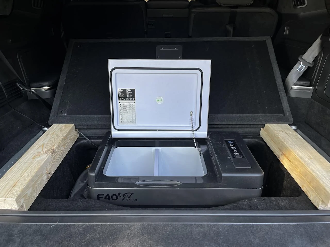 Rivian R1T R1S Fridge Slide for R1S Cargo Area Install (could maybe work for induction burner camp kitchen too?) r1s-raised-platform - 7