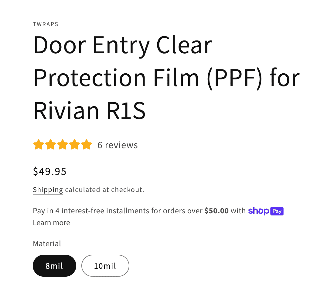 Rivian R1T R1S R1S Door Sill PPF Protection? 1695244783691