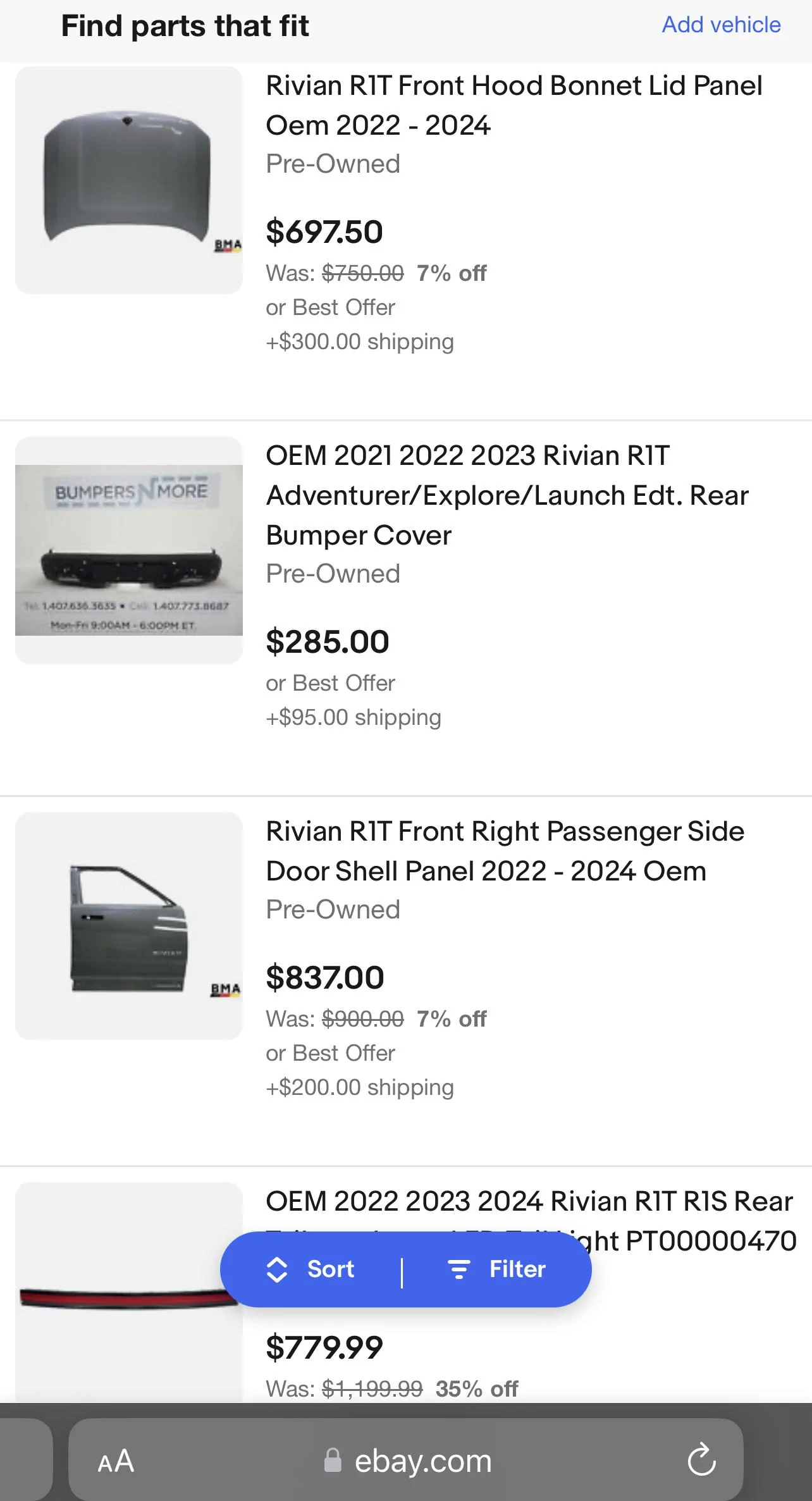 Rivian R1T R1S Johnny Cash 1 piece at a time on Ebay. IMG_4942