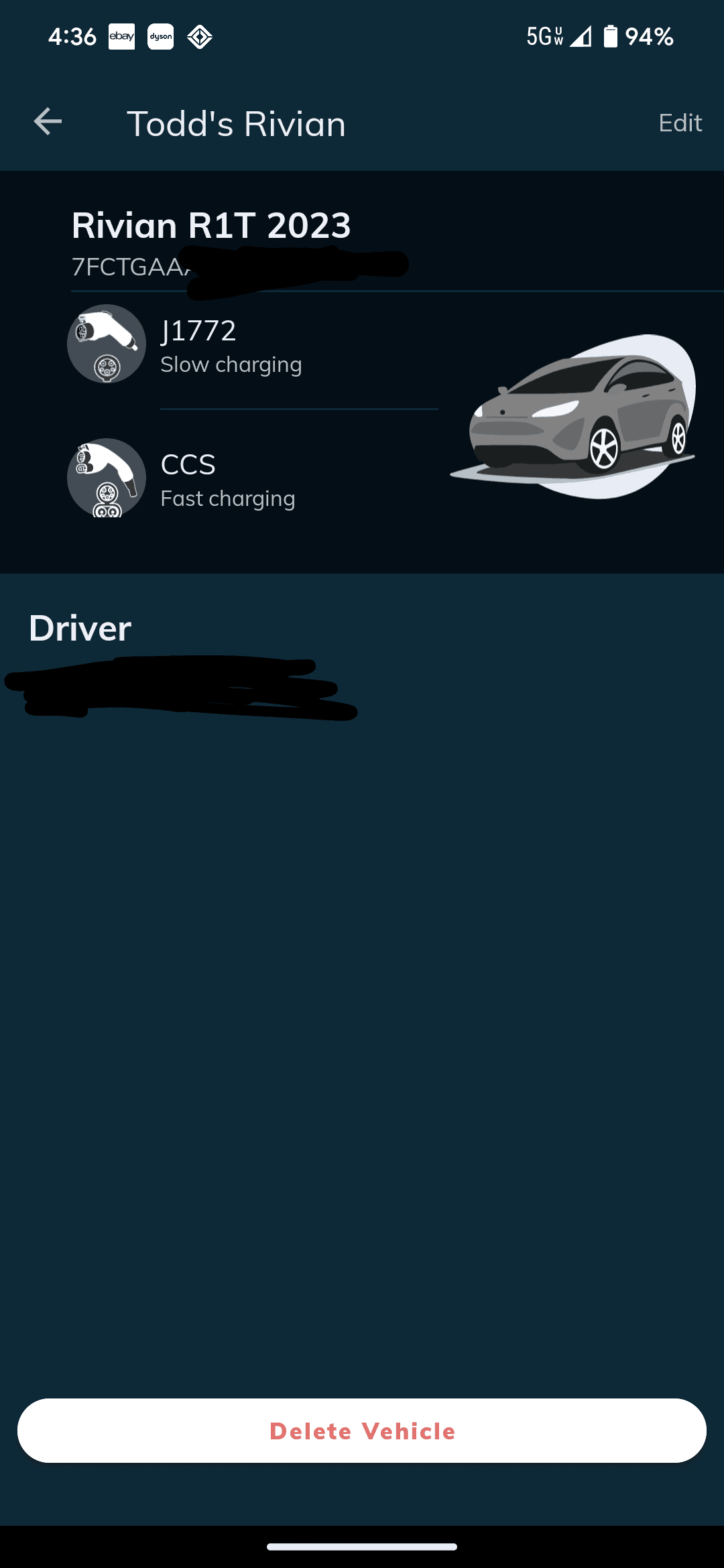 Rivian R1T R1S EVGO Warning - insecure service Screenshot_20230923-163656