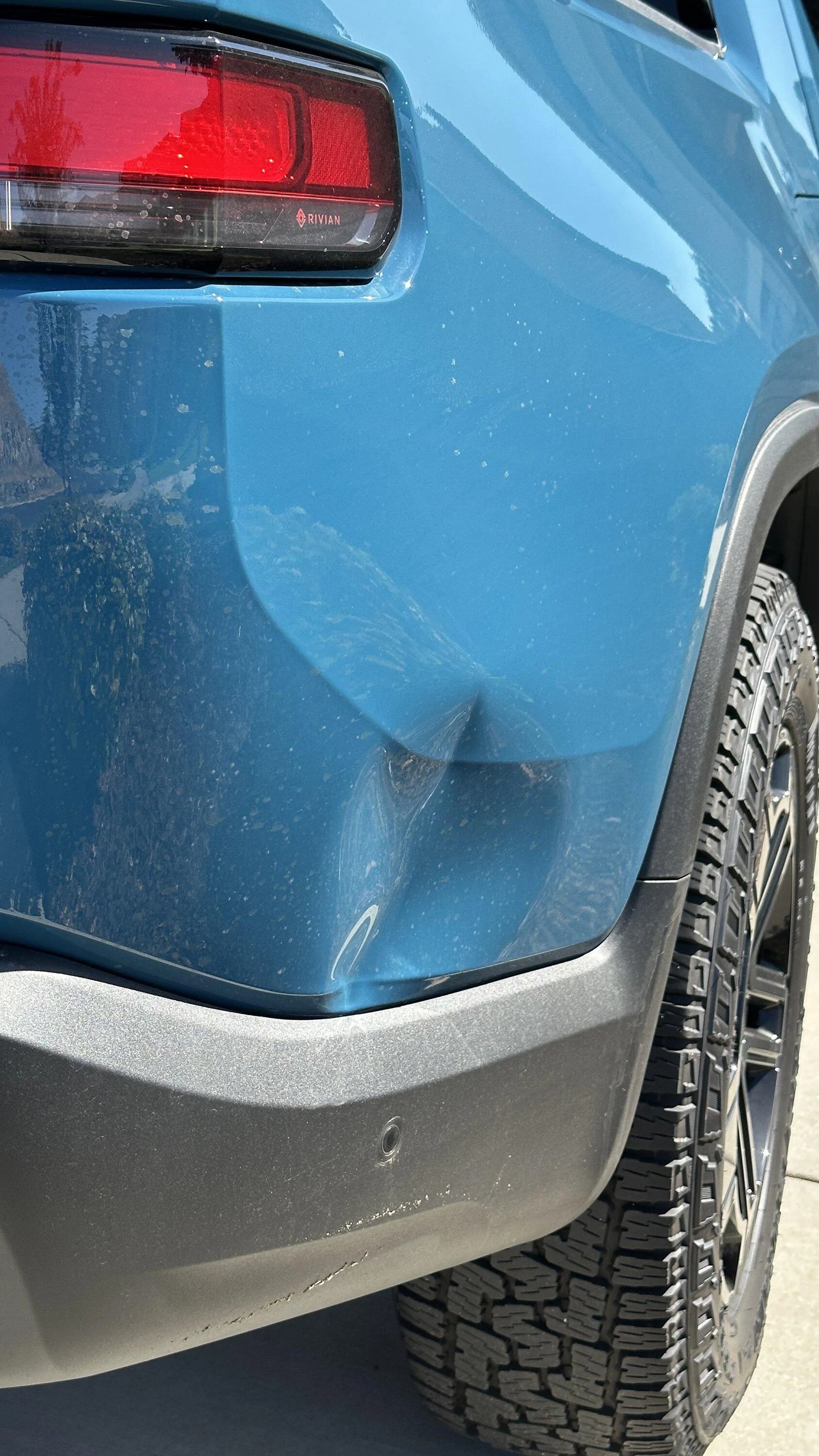 Rivian R1T R1S Wow a $41k dent (quoted for bedside replacement). Saved by PDR paintless dent removal repair IMG_5854