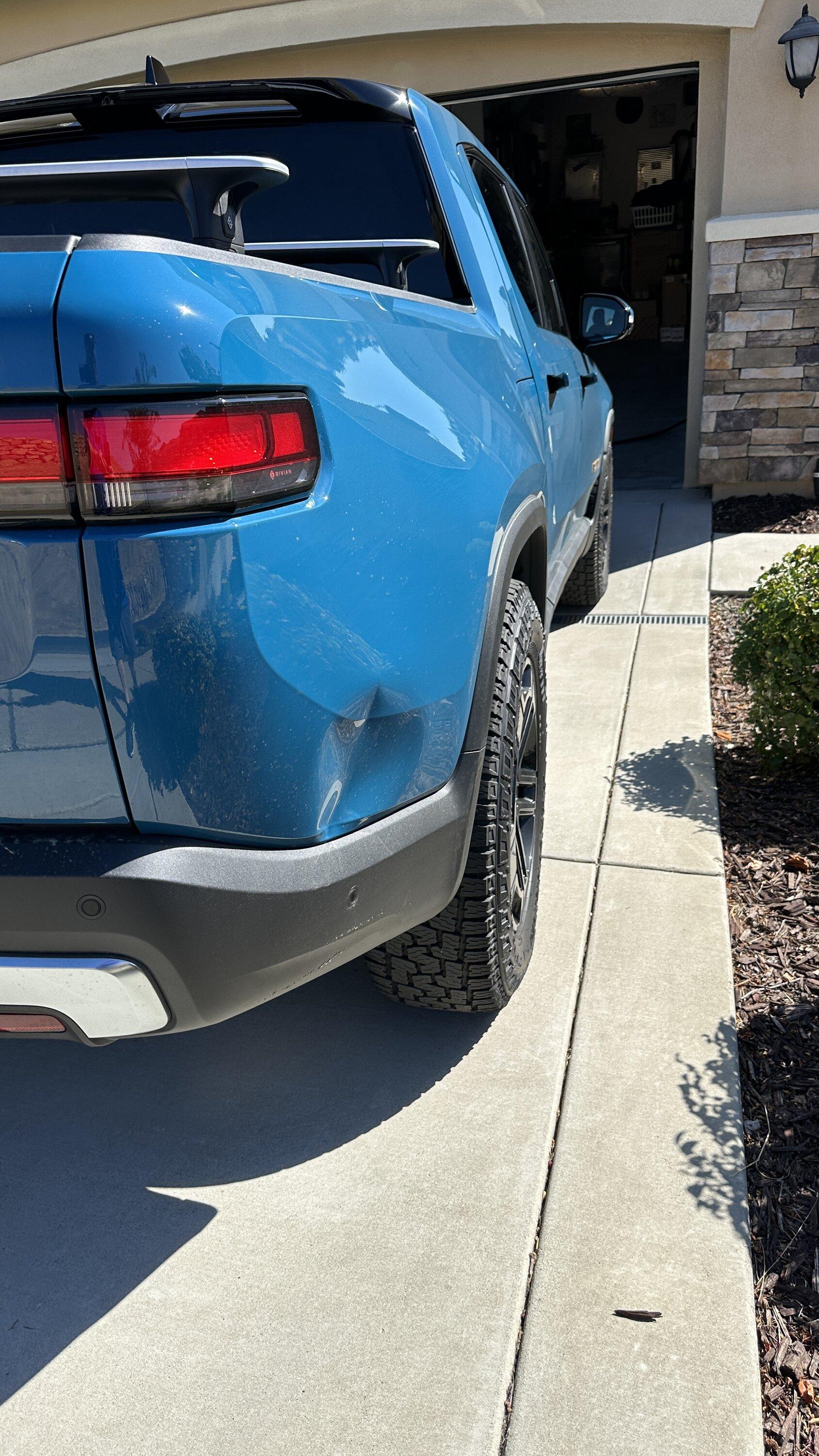 Rivian R1T R1S Wow a $41k dent (quoted for bedside replacement). Saved by PDR paintless dent removal repair IMG_5853
