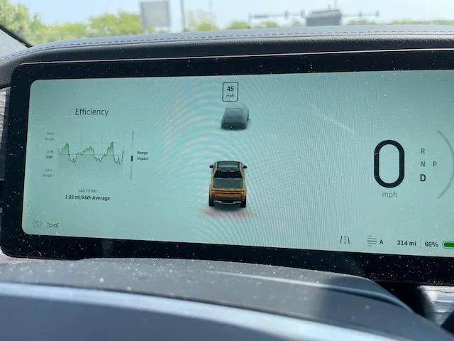 Rivian R1T R1S Efficiency below the line (2.0 mi/kWh) in normal driving IMG_7984