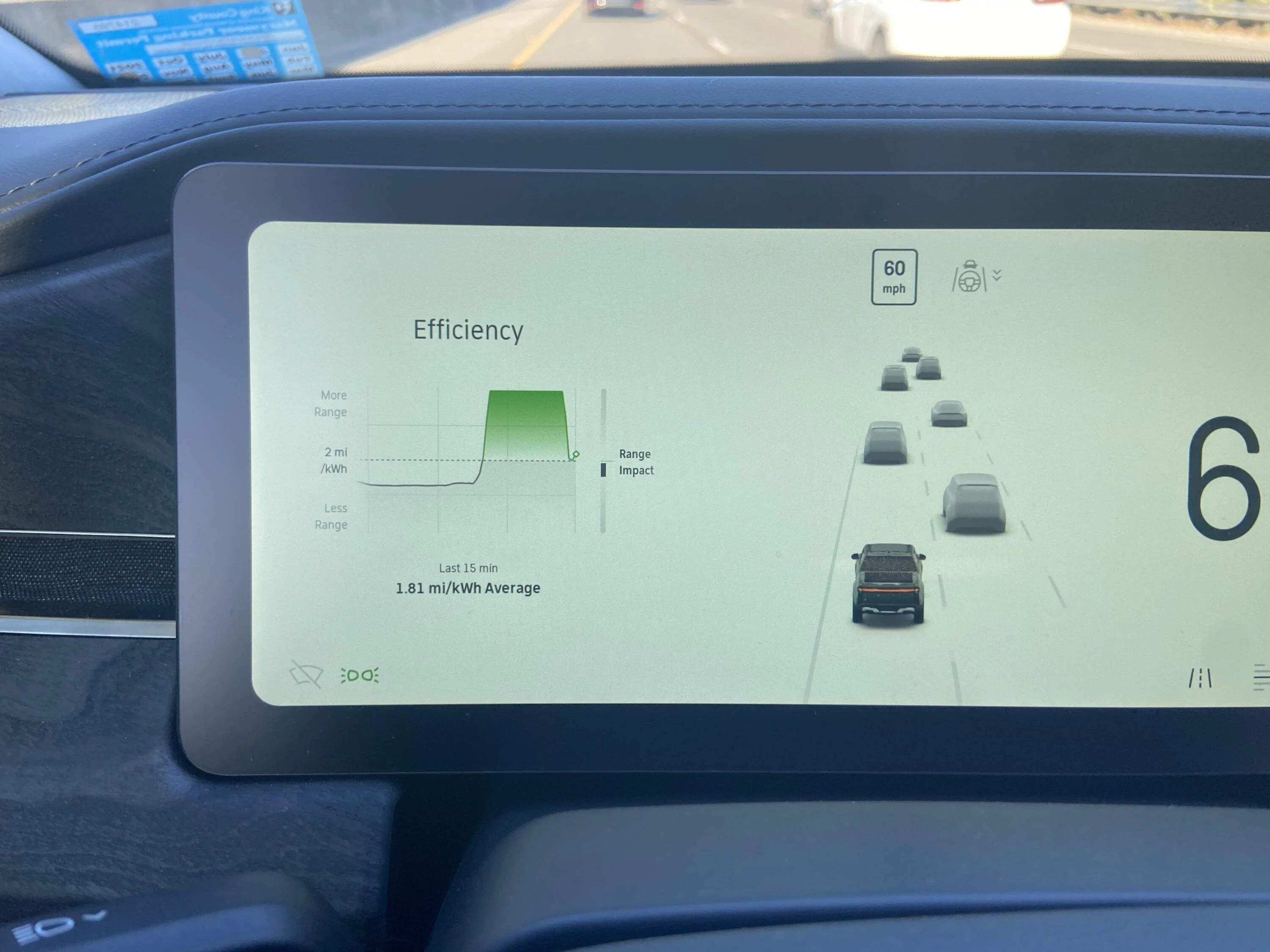 Rivian R1T R1S Efficiency below the line (2.0 mi/kWh) in normal driving IMG-5360