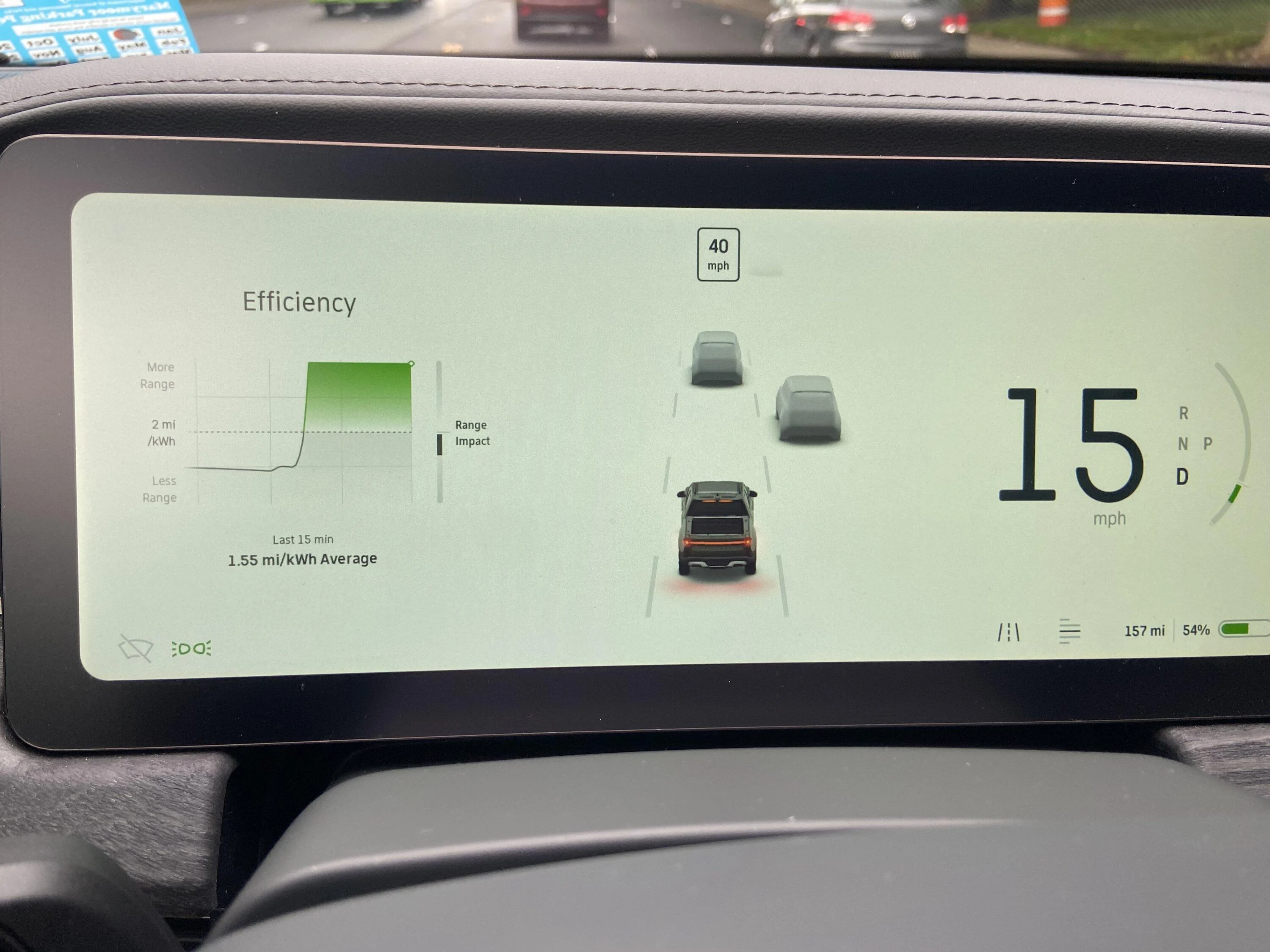 Rivian R1T R1S Efficiency below the line (2.0 mi/kWh) in normal driving IMG-5366
