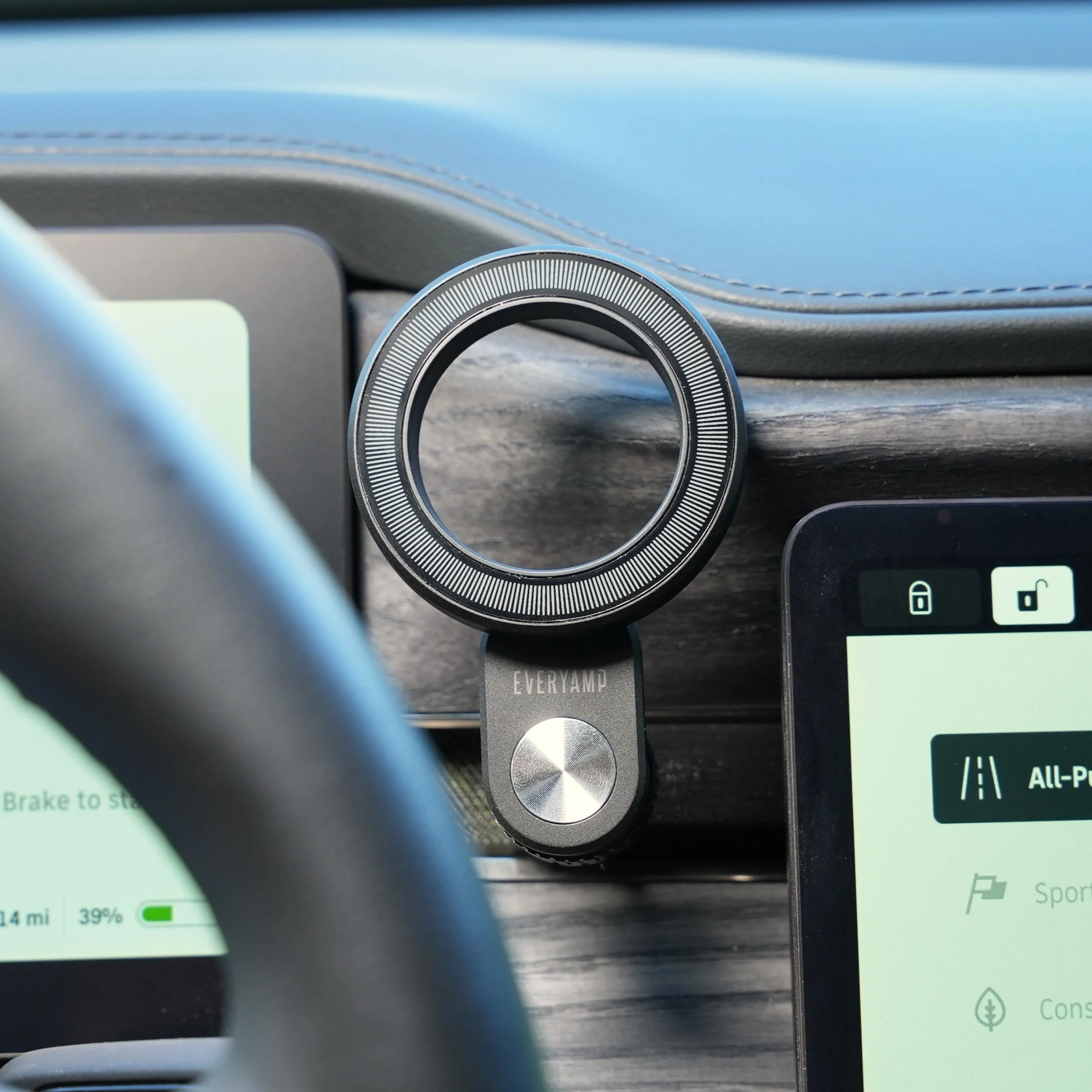 Rivian R1T R1S Phone Mount Dash Anchor - 17mm, 20mm, & 25mm Ball Mount Size Options DSC01751