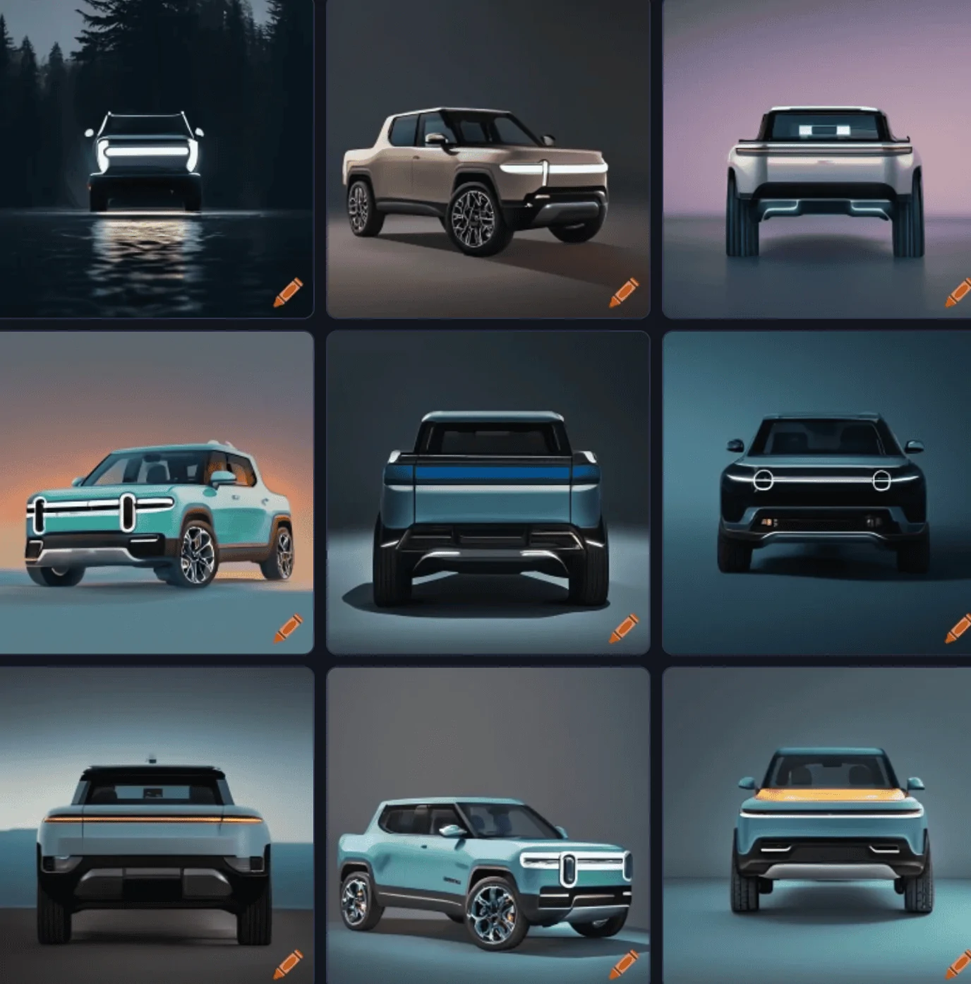 Rivian R1T R1S AI paint job 1695697829303